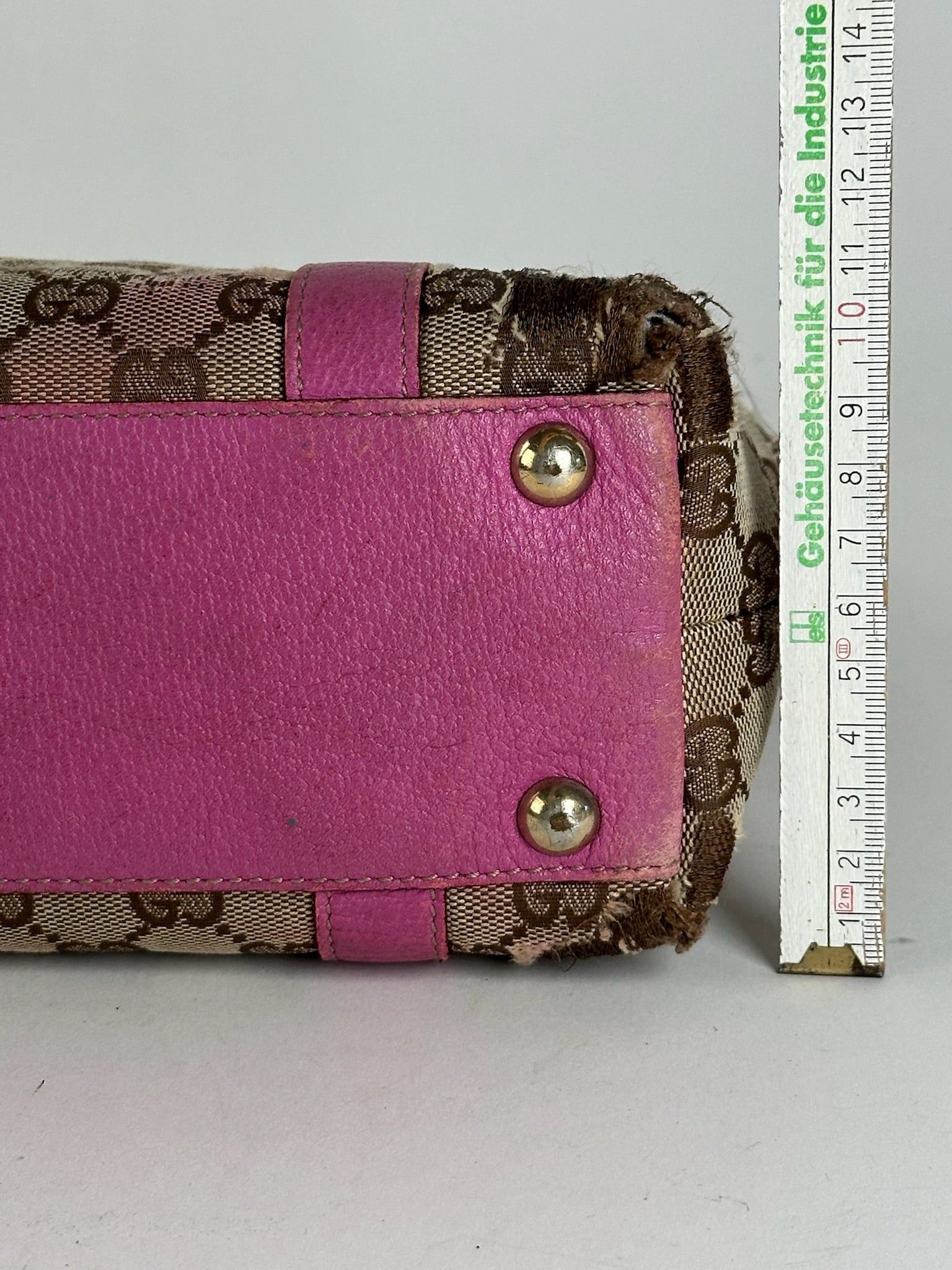 Gucci Vintage Monogram Cotton Bag Beige Purple Size ONE SIZE - 11 Thumbnail