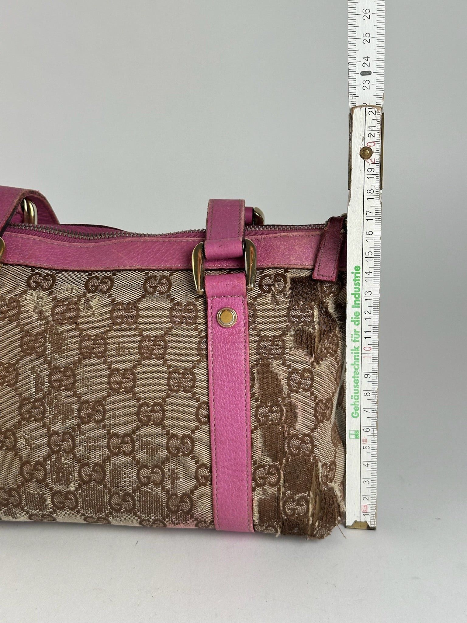 Gucci Vintage Monogram Cotton Bag Beige Purple Size ONE SIZE - 13 Thumbnail