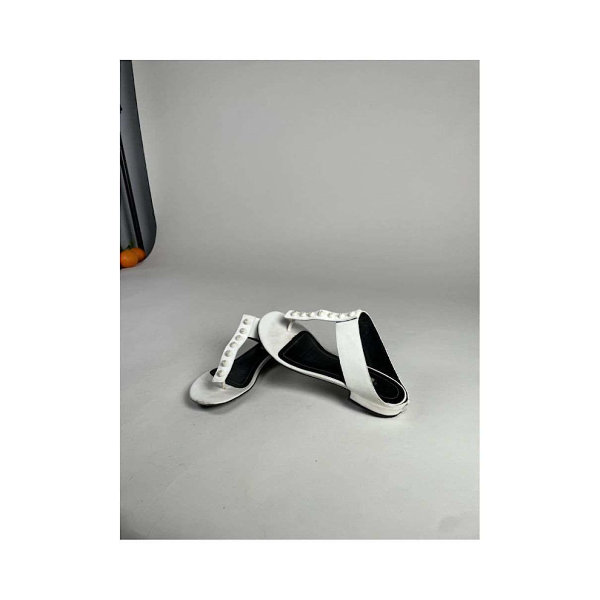 Balenciaga White Patent Leather Sandal Size US 7 / IT 37 - 2 Thumbnail