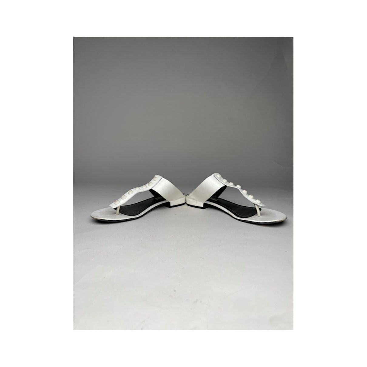 Balenciaga White Patent Leather Sandal Size US 7 / IT 37 - 4 Thumbnail