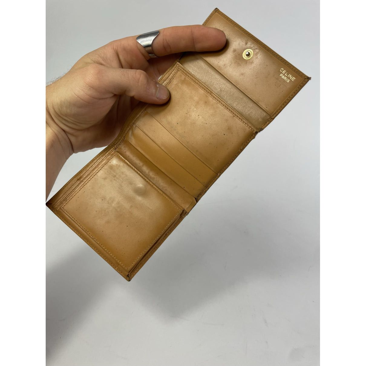 Celine Triomphe Brown Leather Wallet Size ONE SIZE - 3 Thumbnail