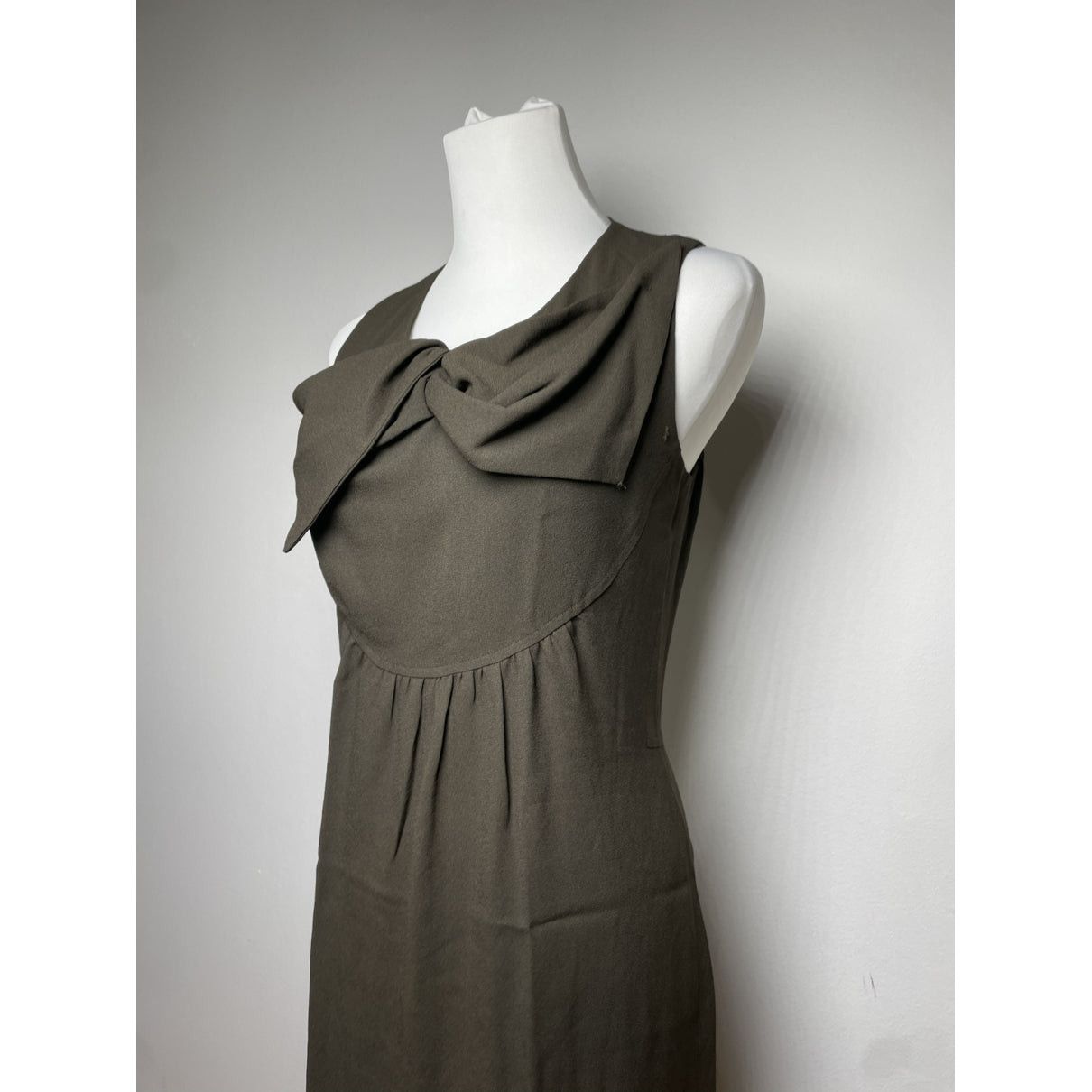 Givenchy Khaki Silk Dresse Size S / US 4 / IT 40 - 2 Thumbnail