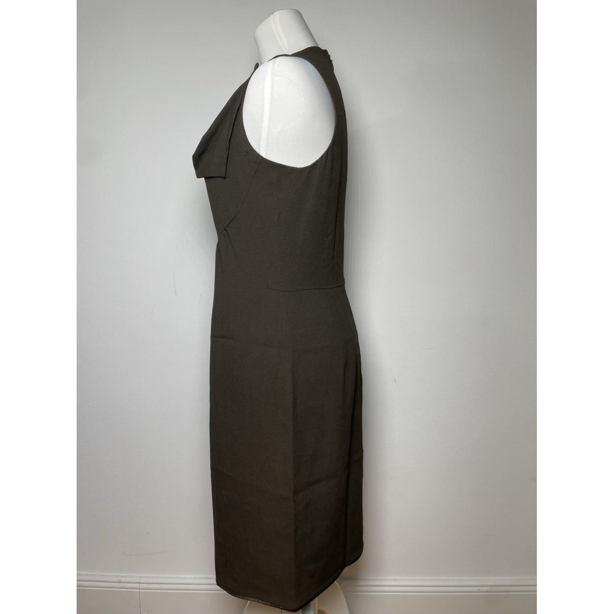 Givenchy Khaki Silk Dresse Size S / US 4 / IT 40 - 3 Thumbnail