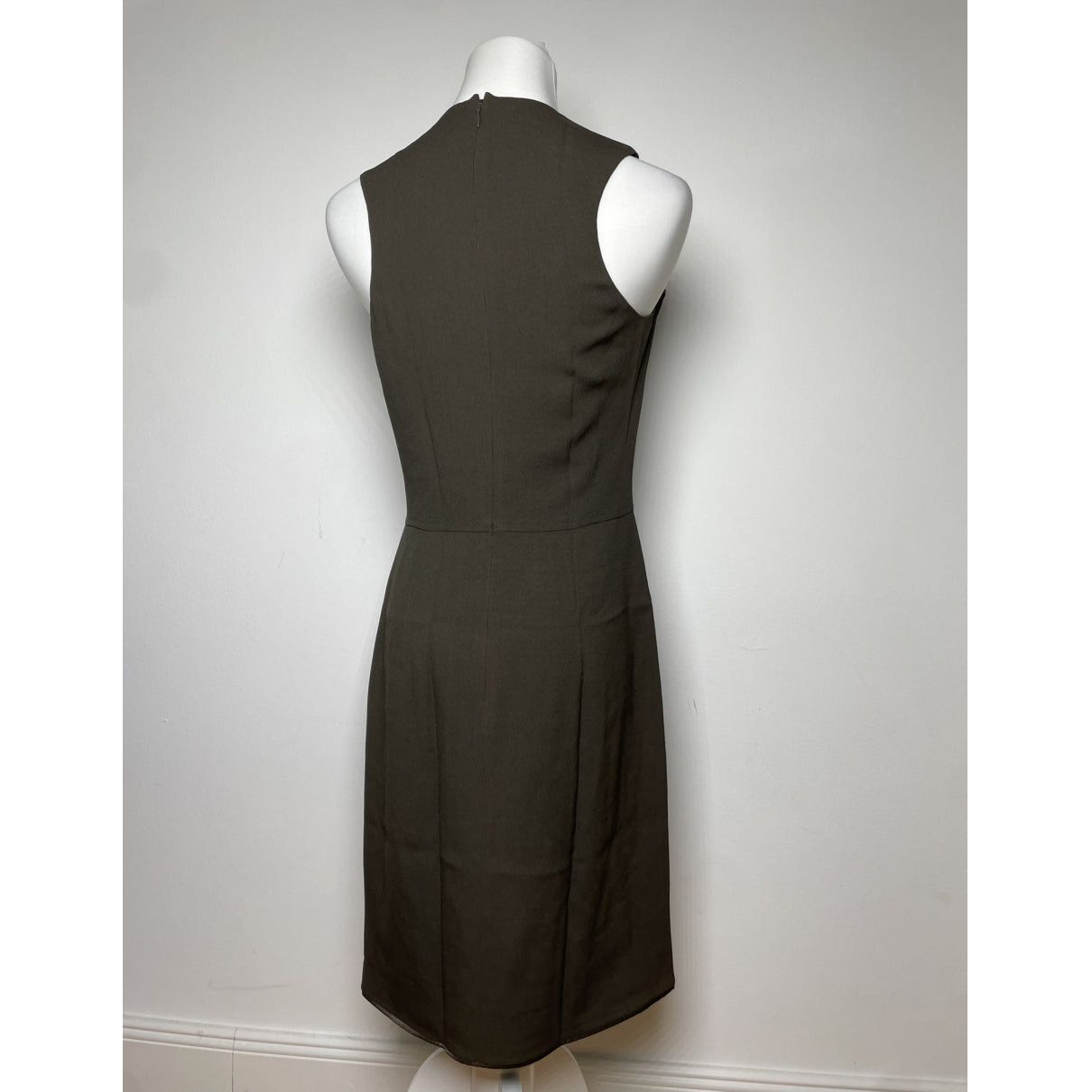 Givenchy Khaki Silk Dresse Size S / US 4 / IT 40 - 4 Thumbnail