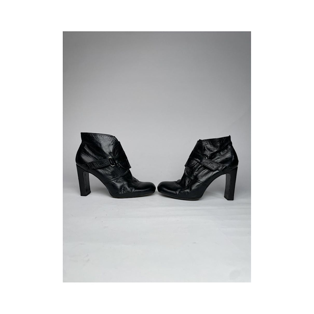 Jil Sander Black Patent Leather Ankle Boots Size US 10 / IT 40 - 2 Thumbnail