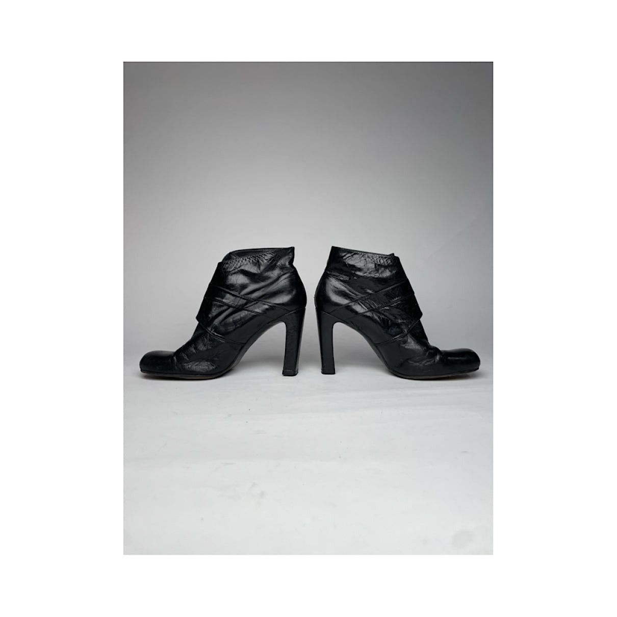 Jil Sander Black Patent Leather Ankle Boots Size US 10 / IT 40 - 5 Thumbnail