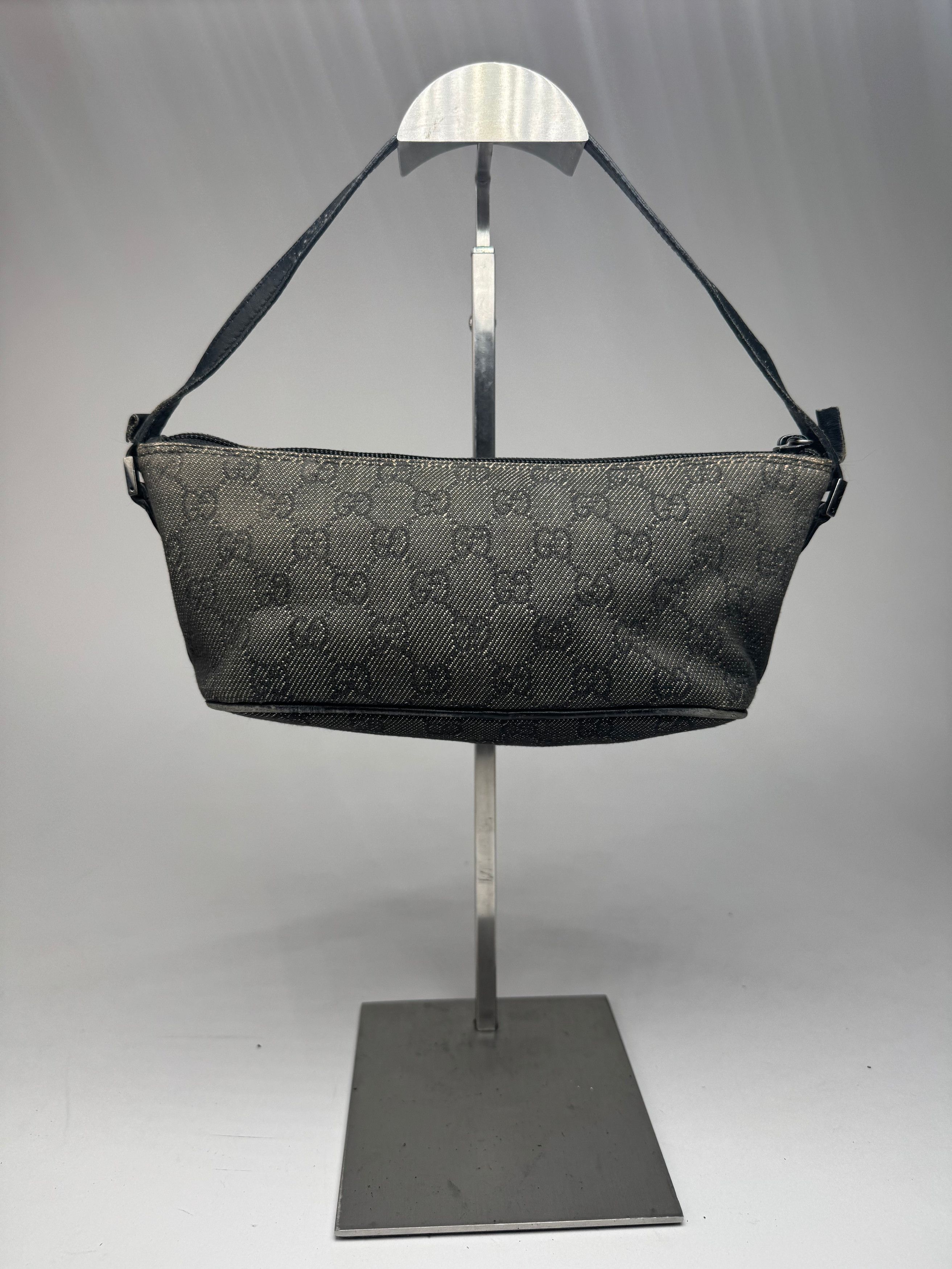 Gucci Vintage Monogram Canvas Baguette bag black Size ONE SIZE - 5 Thumbnail