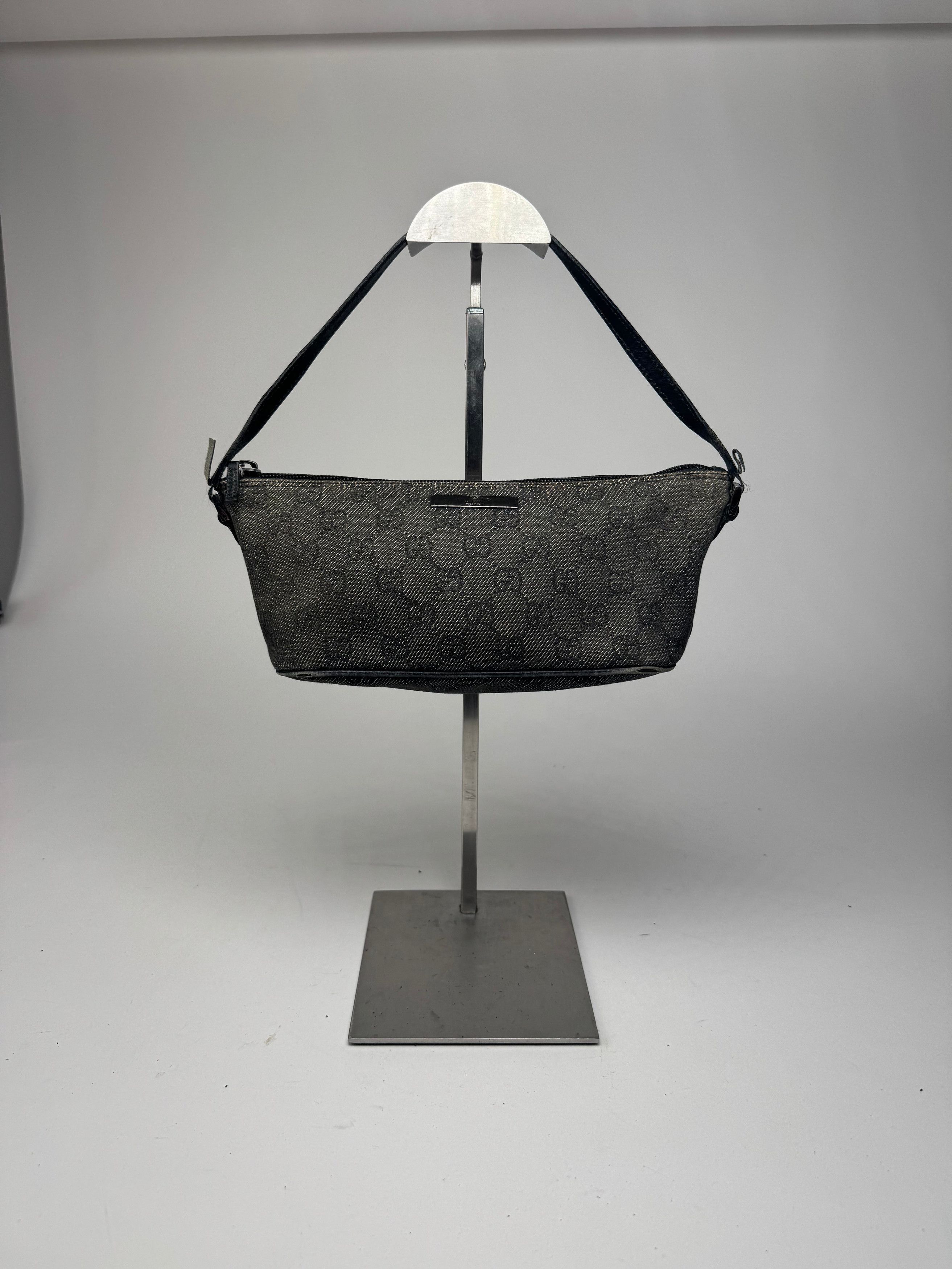 Gucci Vintage Monogram Canvas Baguette bag black Size ONE SIZE - 10 Thumbnail