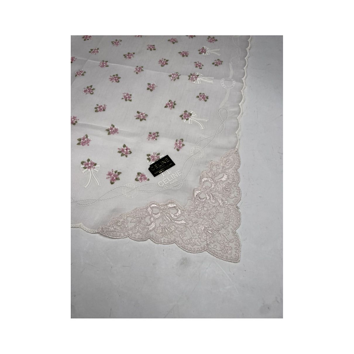 Celine White Silk Silk Handkerchief Size ONE SIZE - 2 Thumbnail