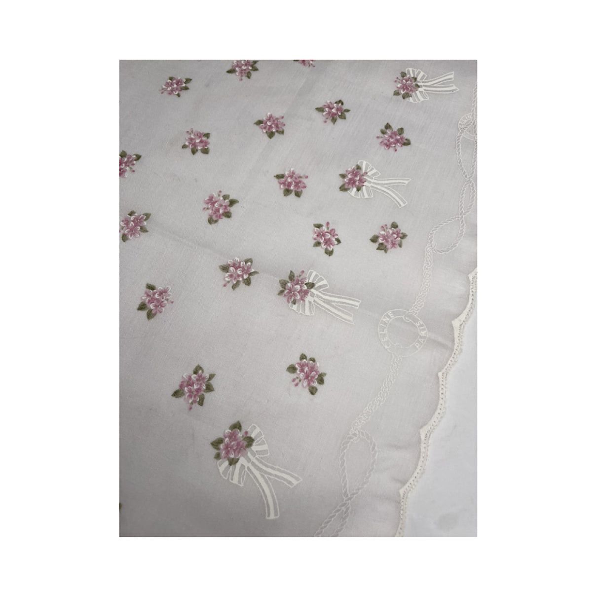 Celine White Silk Silk Handkerchief Size ONE SIZE - 5 Thumbnail