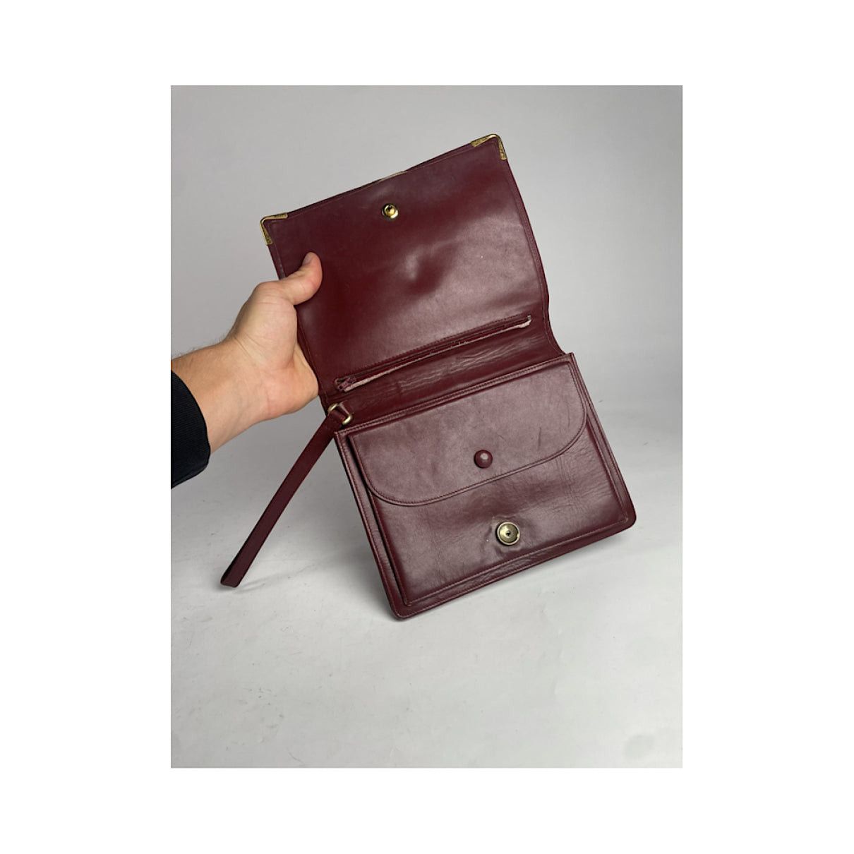 Cartier C Burgundy Patent Leather Clutch Bag Size ONE SIZE - 3 Thumbnail