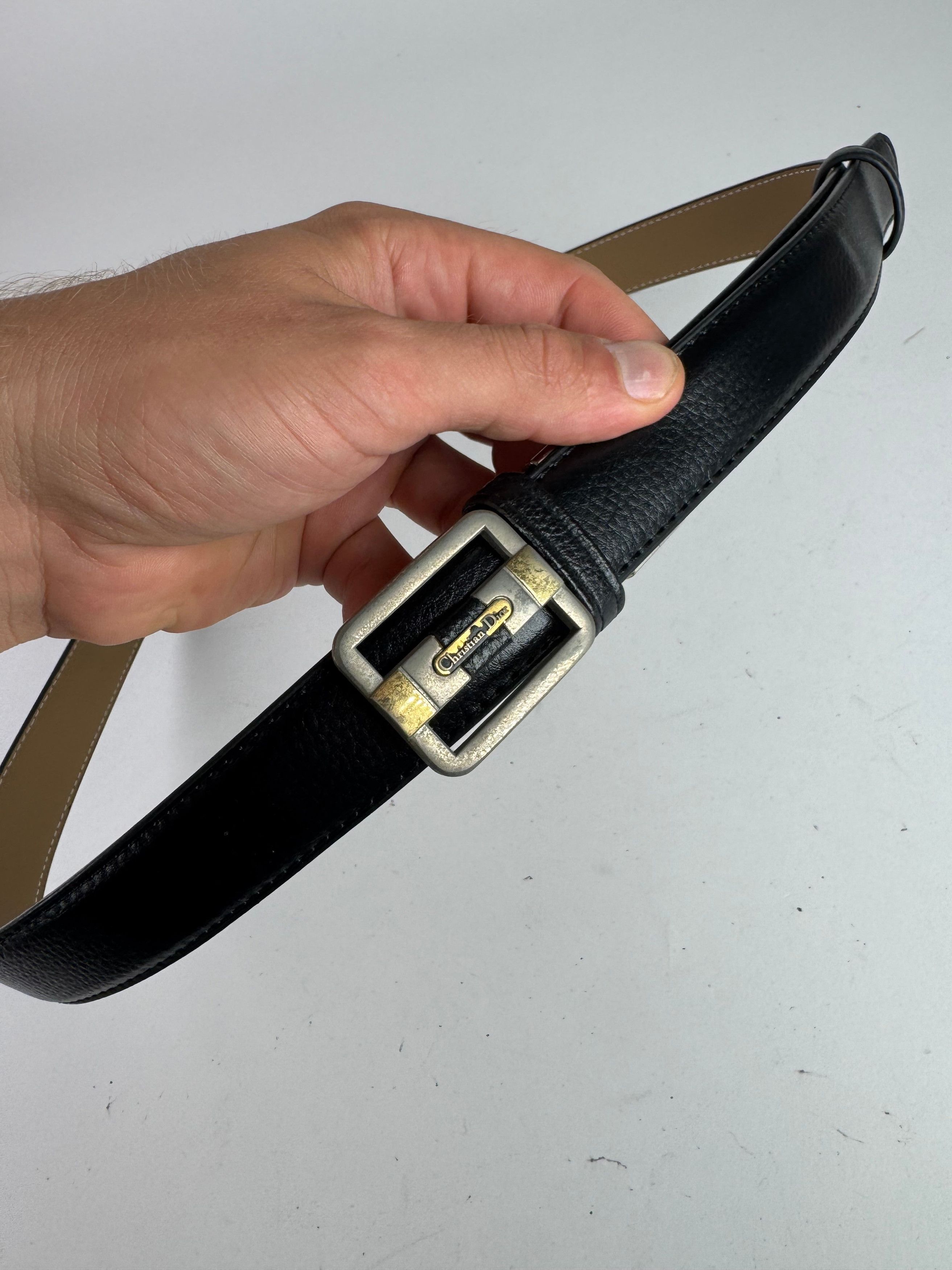 Dior Vintage leather belt black Size ONE SIZE - 3 Thumbnail