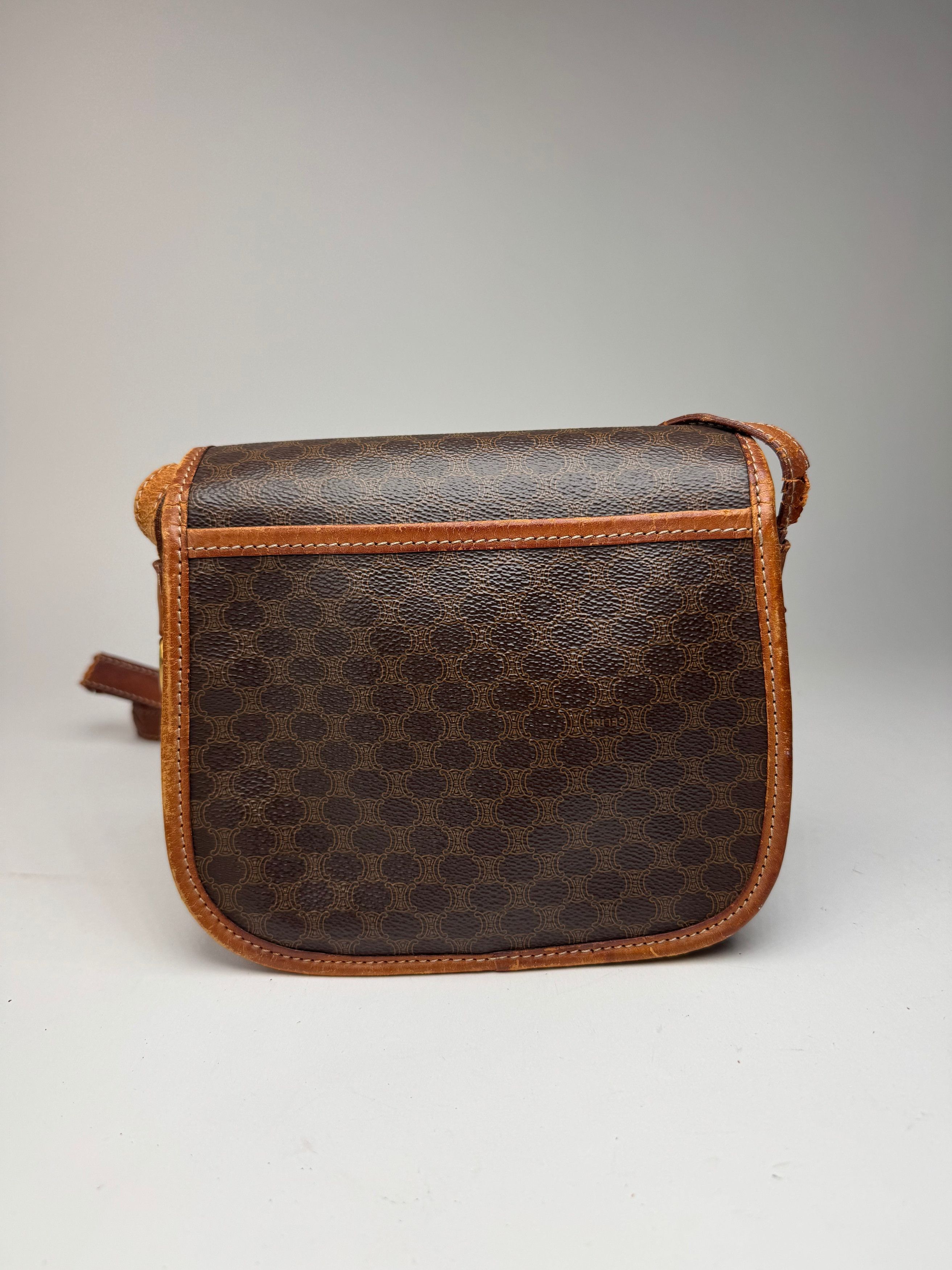 Celine Vintage Monogram Leather crossbody bag brown Size ONE SIZE - 2 Thumbnail