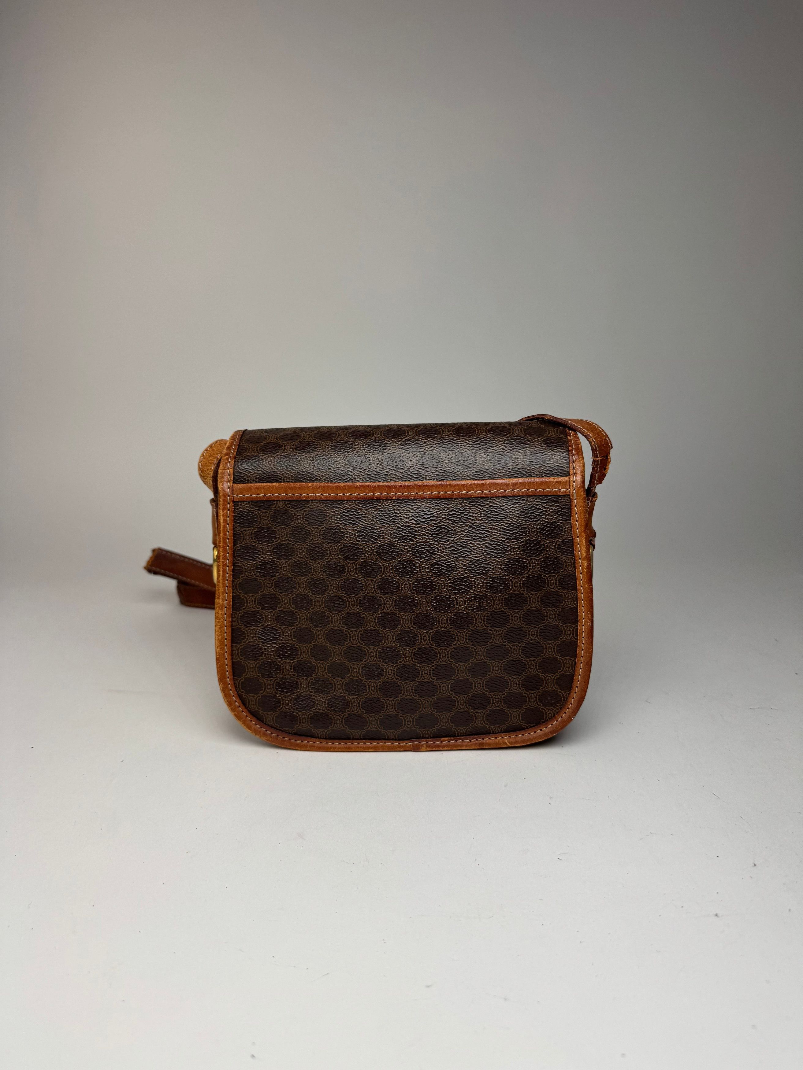 Celine Vintage Monogram Leather crossbody bag brown Size ONE SIZE - 7 Thumbnail