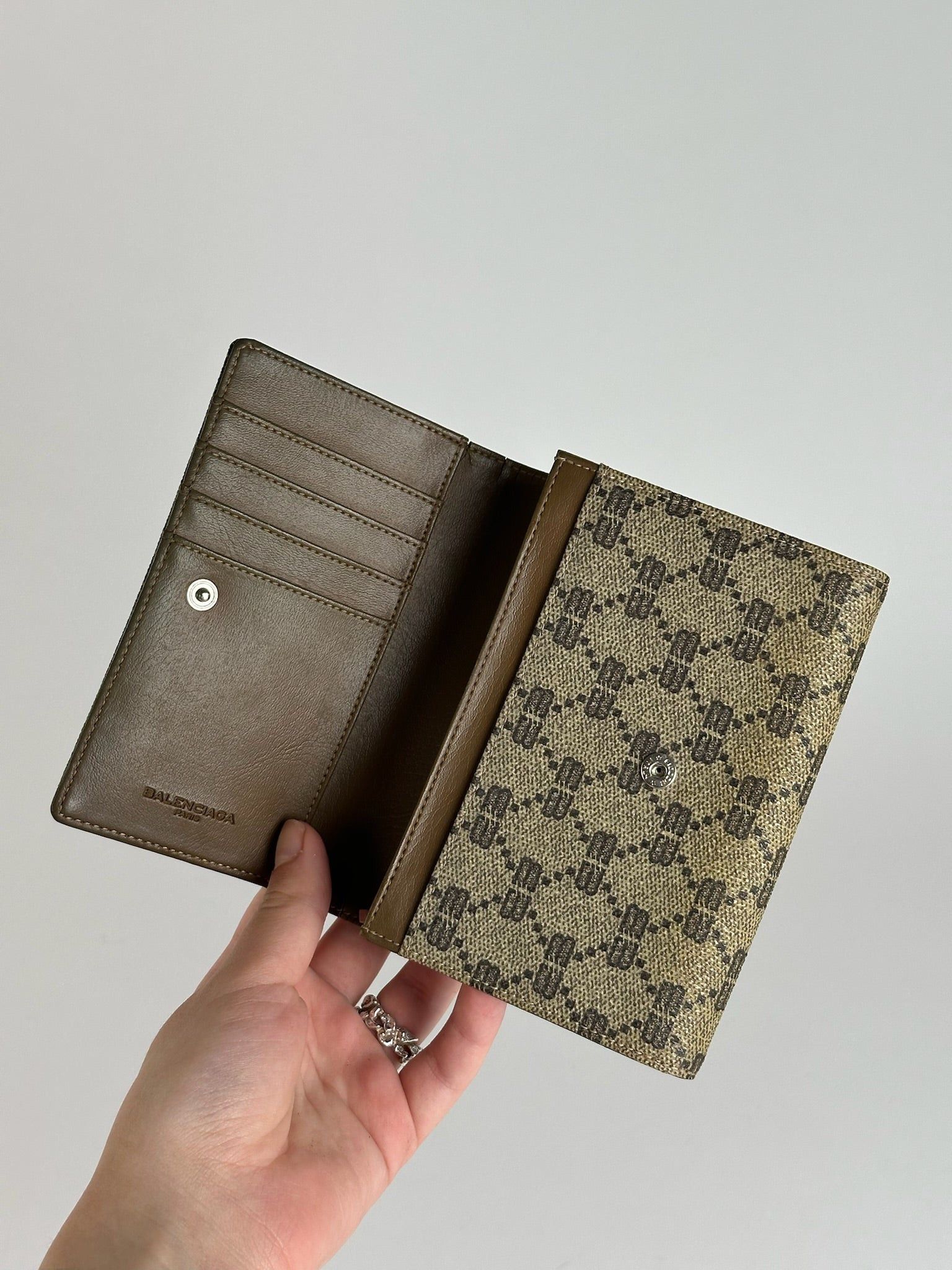 Balenciaga Vintage Leather Monogram Wallet Brown Size ONE SIZE - 6 Thumbnail