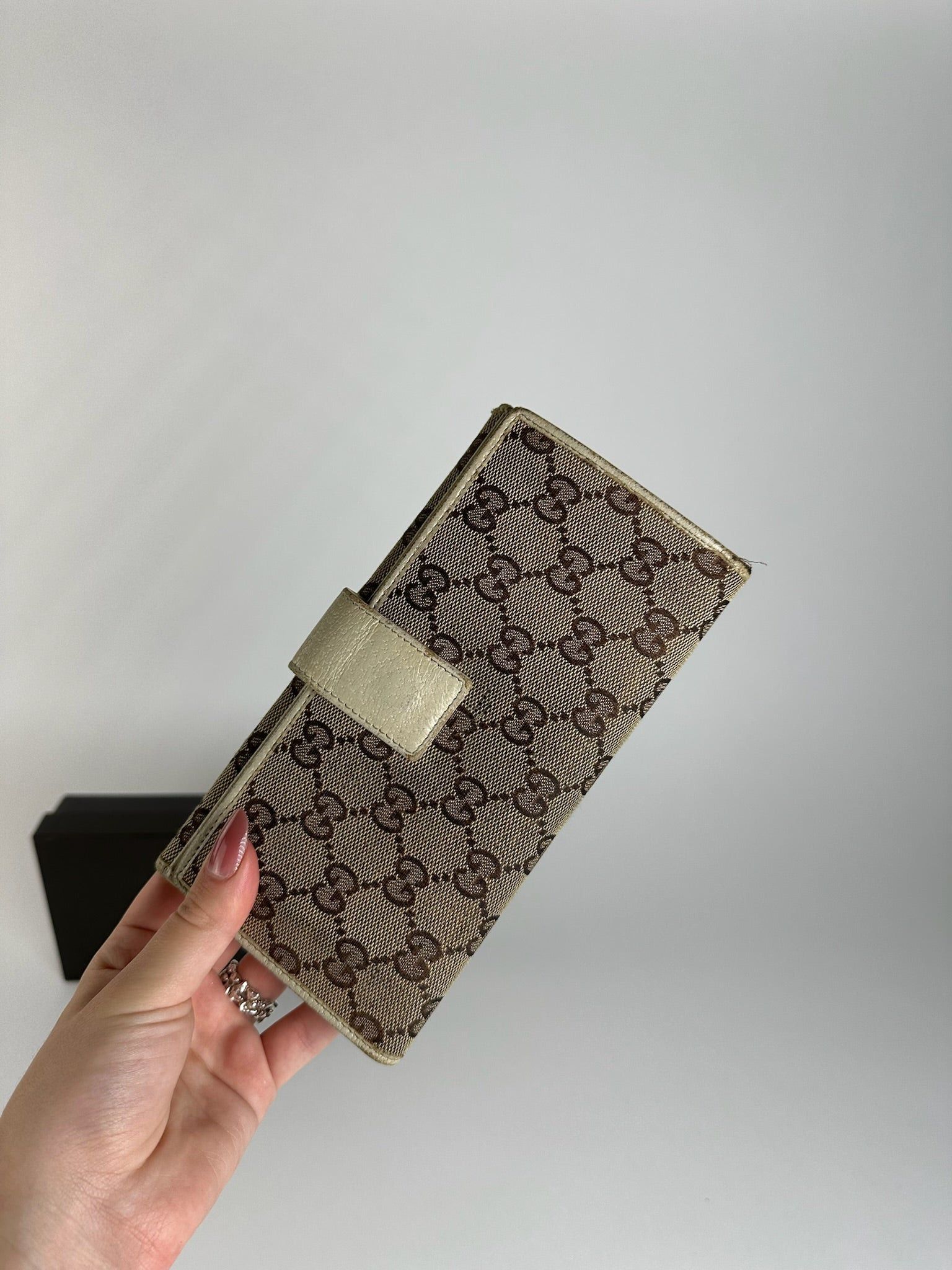 Gucci Vintage Monogram Leather wallet white beige Size ONE SIZE - 5 Thumbnail