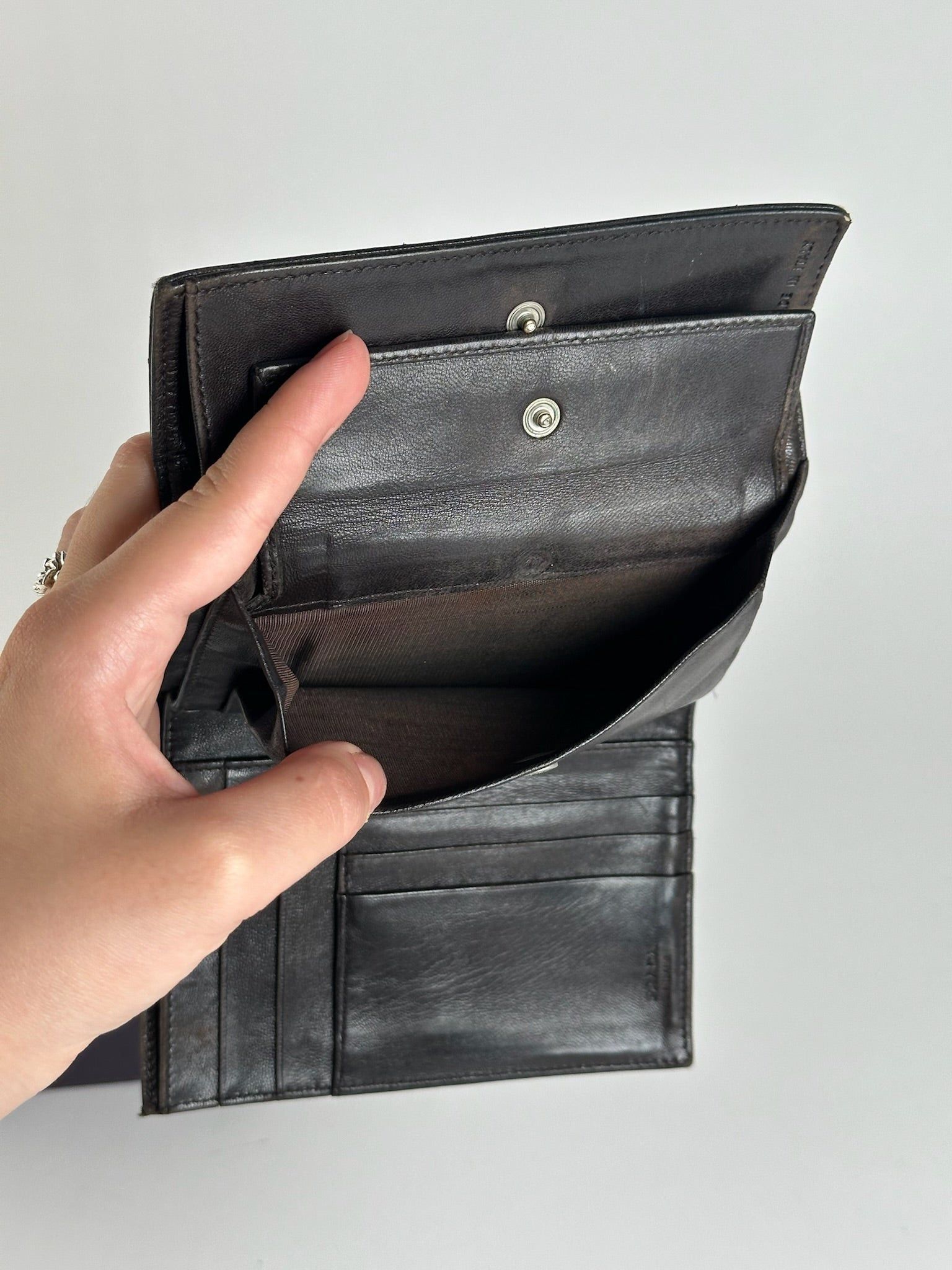 Prada Vintage Leather wallet Black Size ONE SIZE - 3 Thumbnail