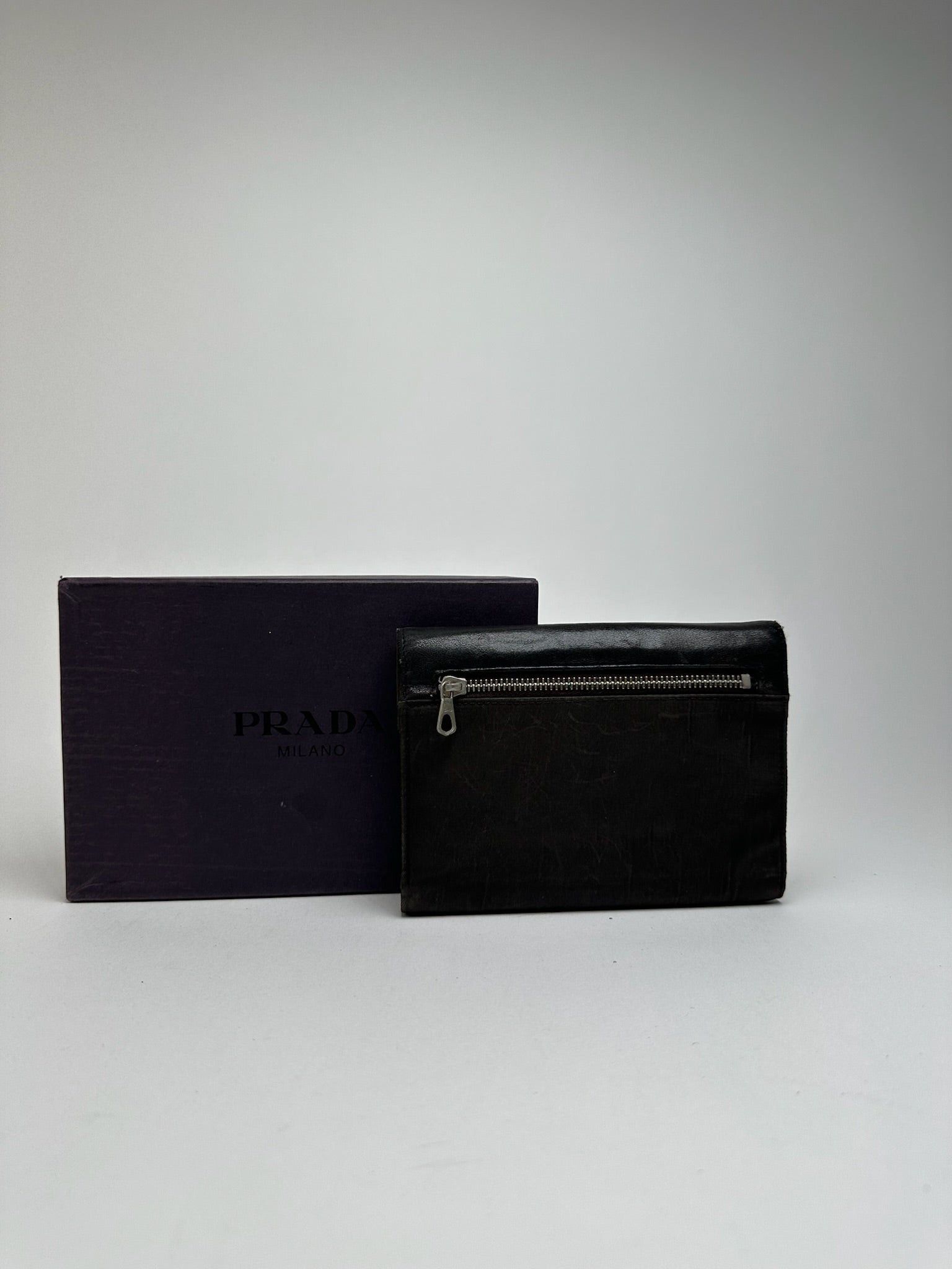Prada Vintage Leather wallet Black Size ONE SIZE - 2 Thumbnail