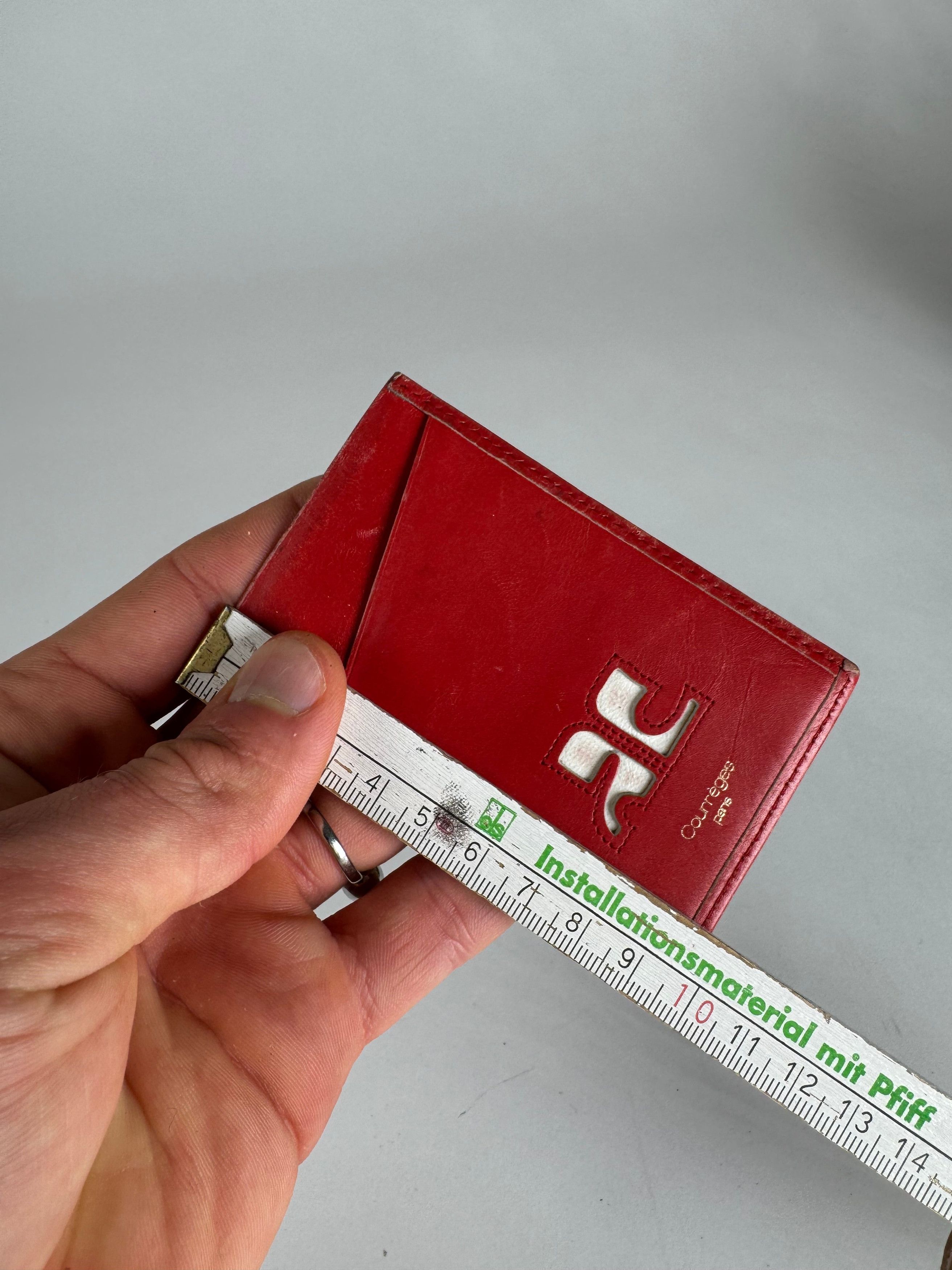 Courreges Vintage Paris Leather Card Holder Red Size ONE SIZE - 7 Thumbnail