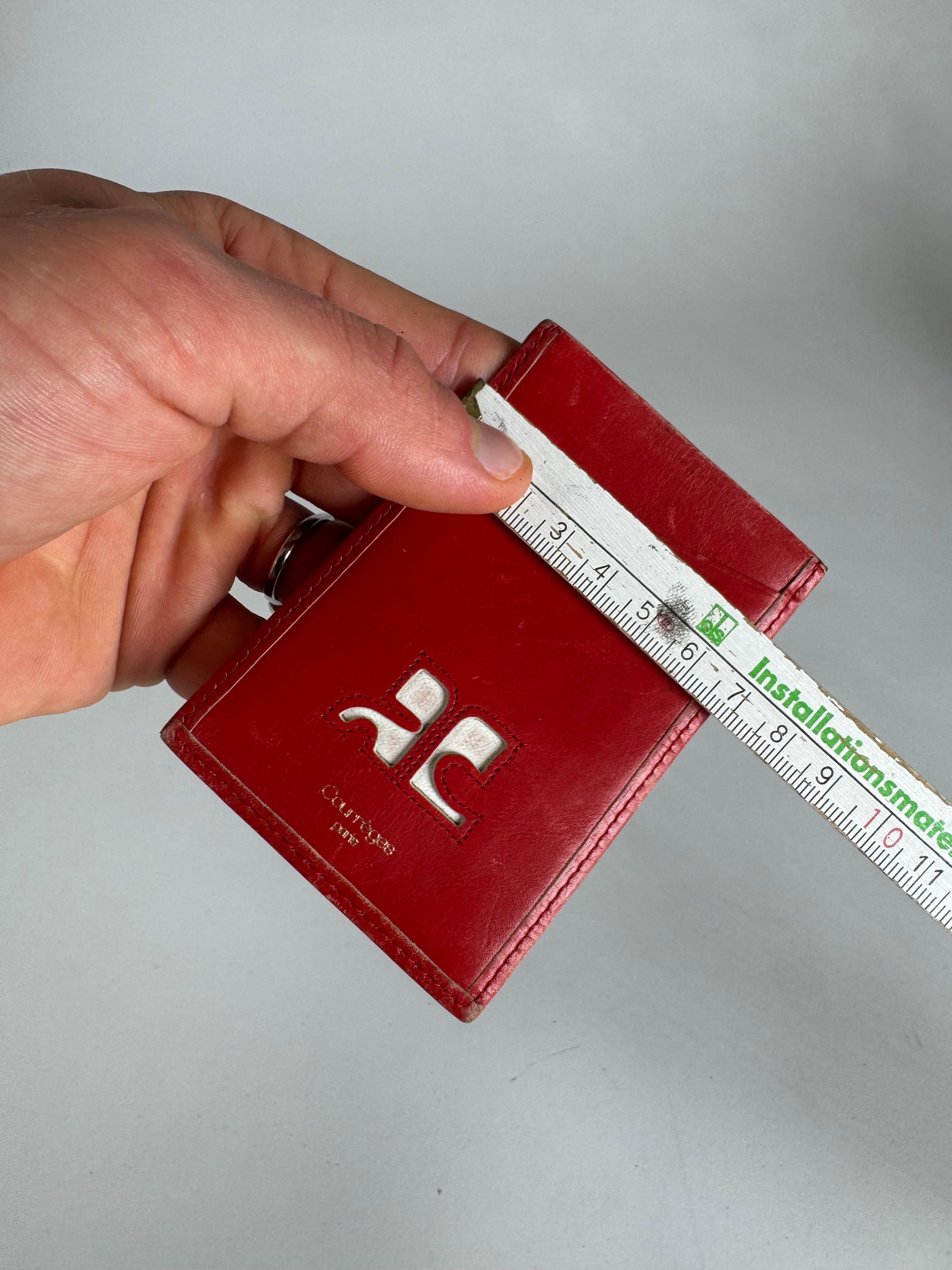Courreges Vintage Paris Leather Card Holder Red Size ONE SIZE - 6 Thumbnail
