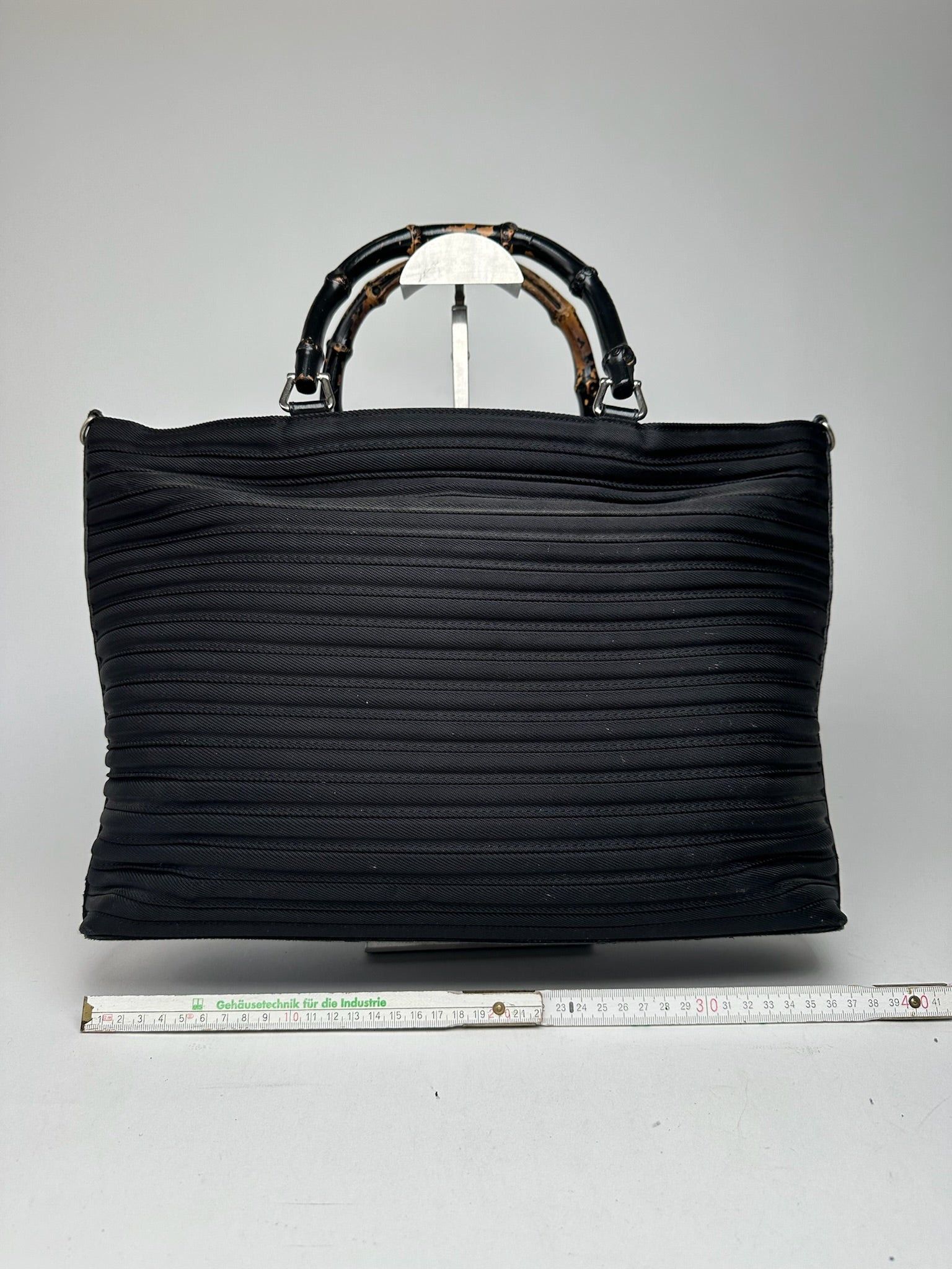 Gucci Vintage Bamboo Top Handle Canvas Bag black Size ONE SIZE - 15 Thumbnail
