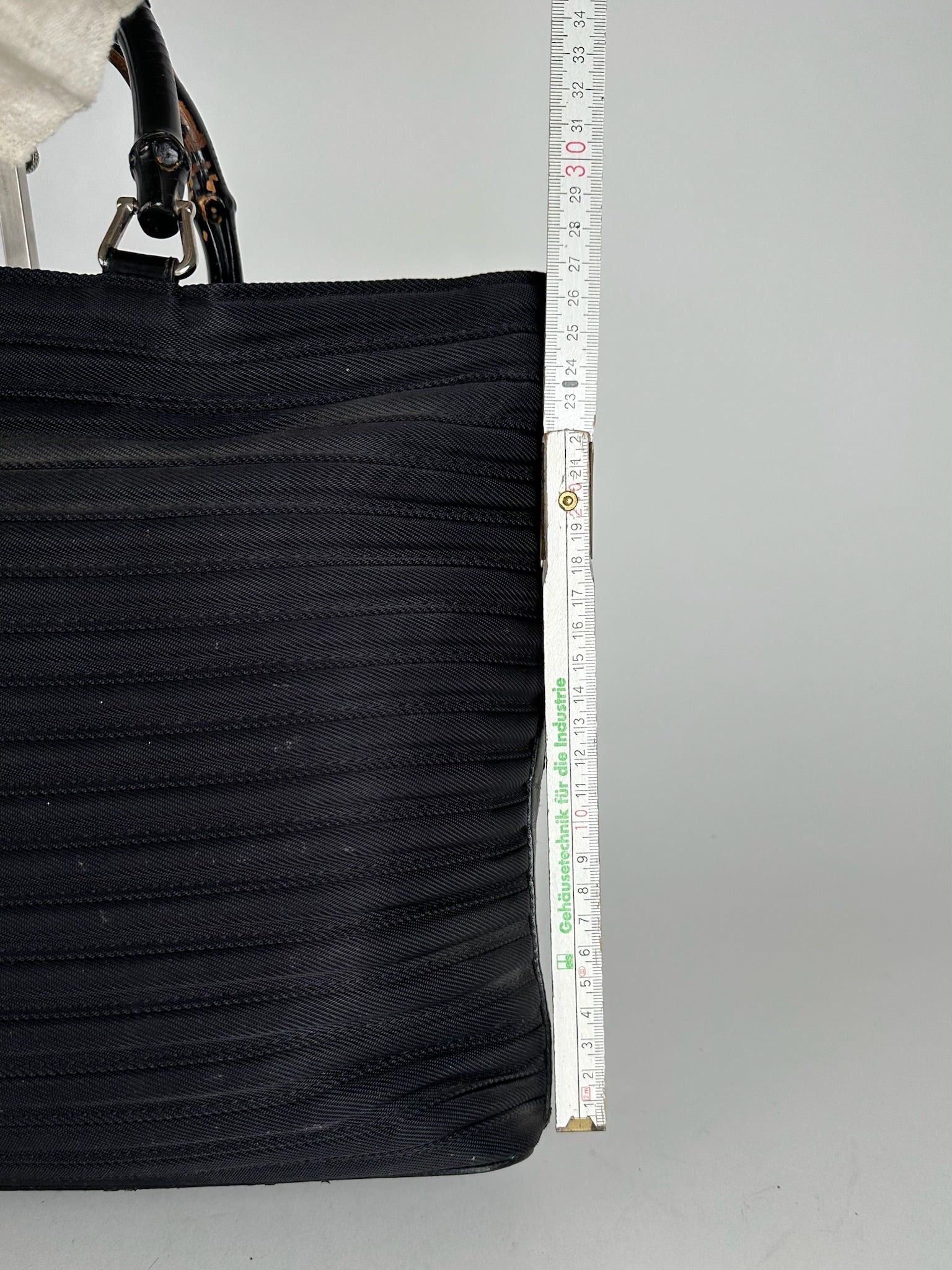 Gucci Vintage Bamboo Top Handle Canvas Bag black Size ONE SIZE - 14 Thumbnail