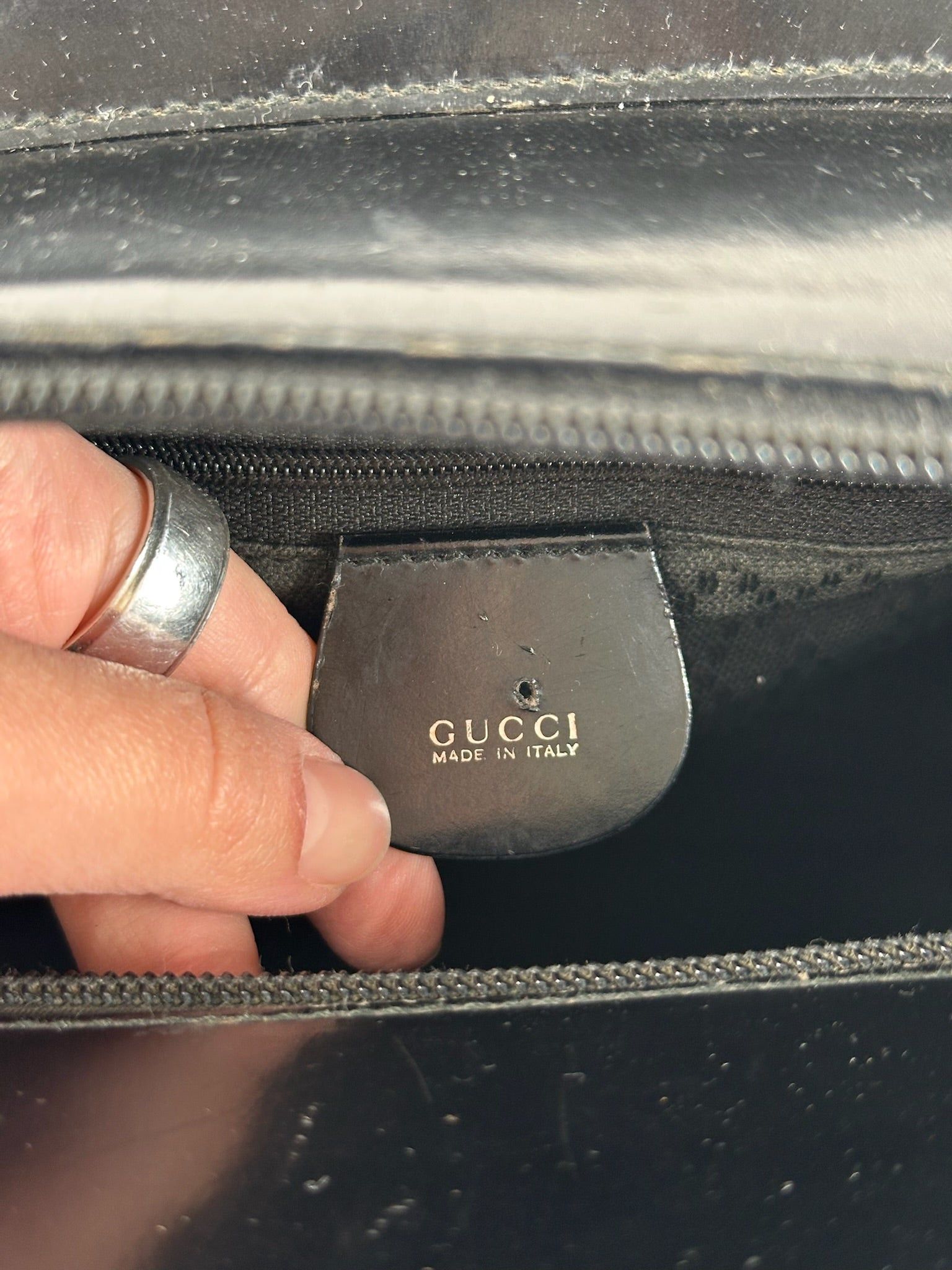Gucci Vintage Bamboo Top Handle Canvas Bag black Size ONE SIZE - 5 Thumbnail