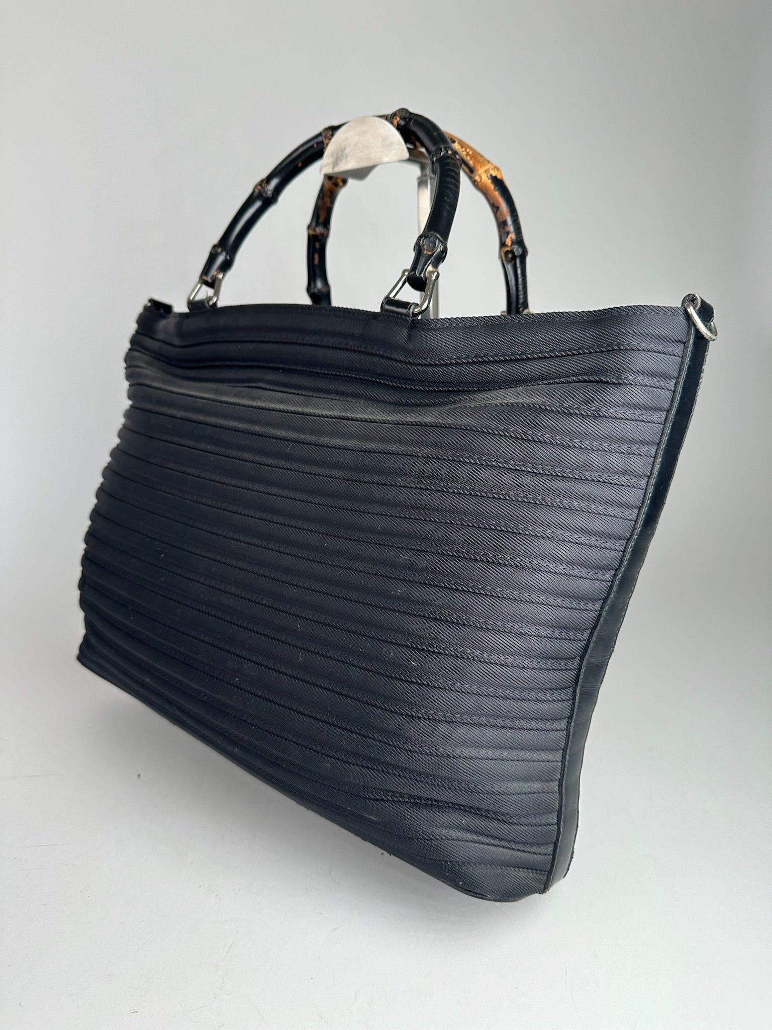 Gucci Vintage Bamboo Top Handle Canvas Bag black Size ONE SIZE - 13 Thumbnail