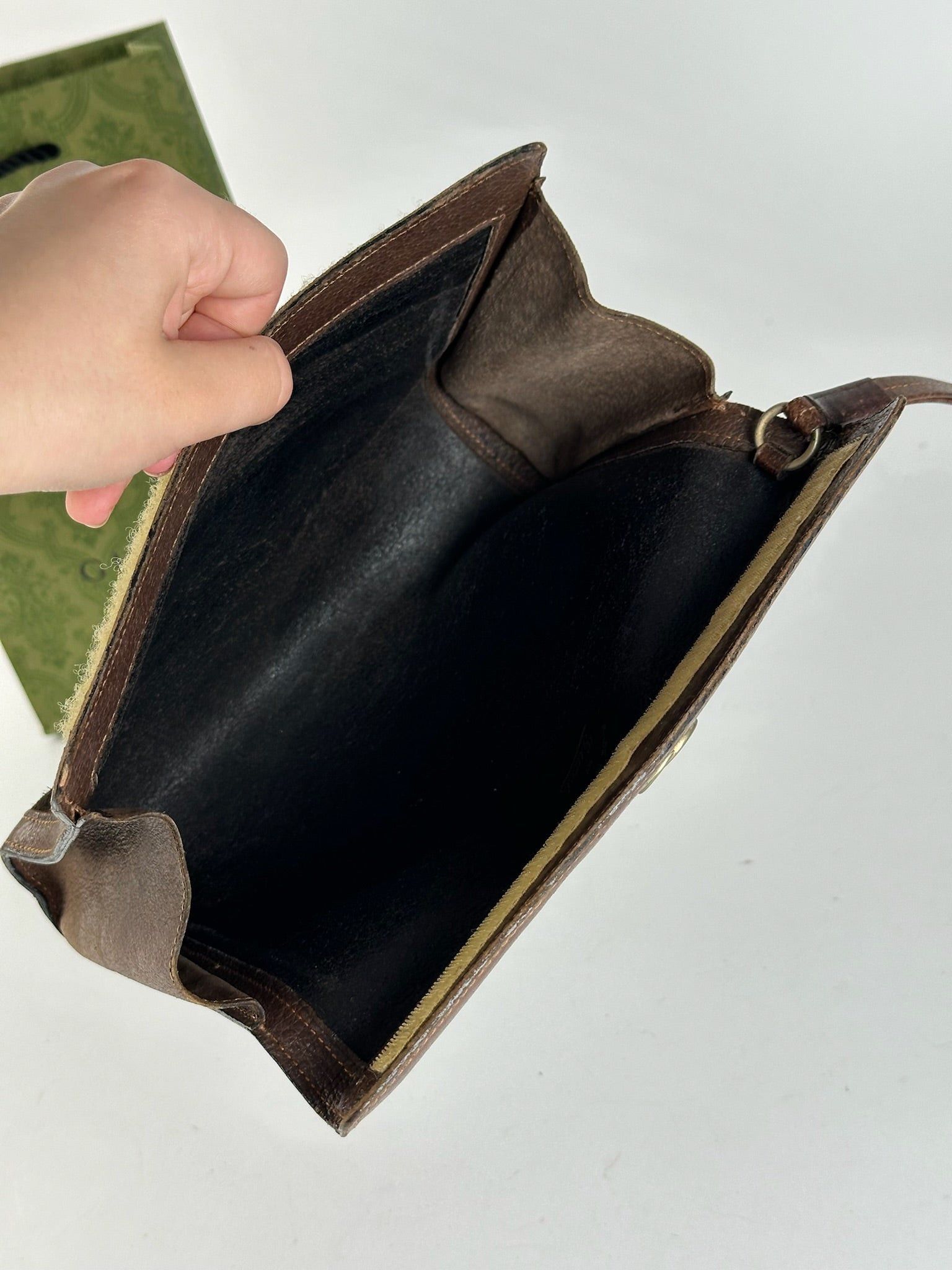 Gucci Vintage Leather Clutch brown Size ONE SIZE - 13 Thumbnail