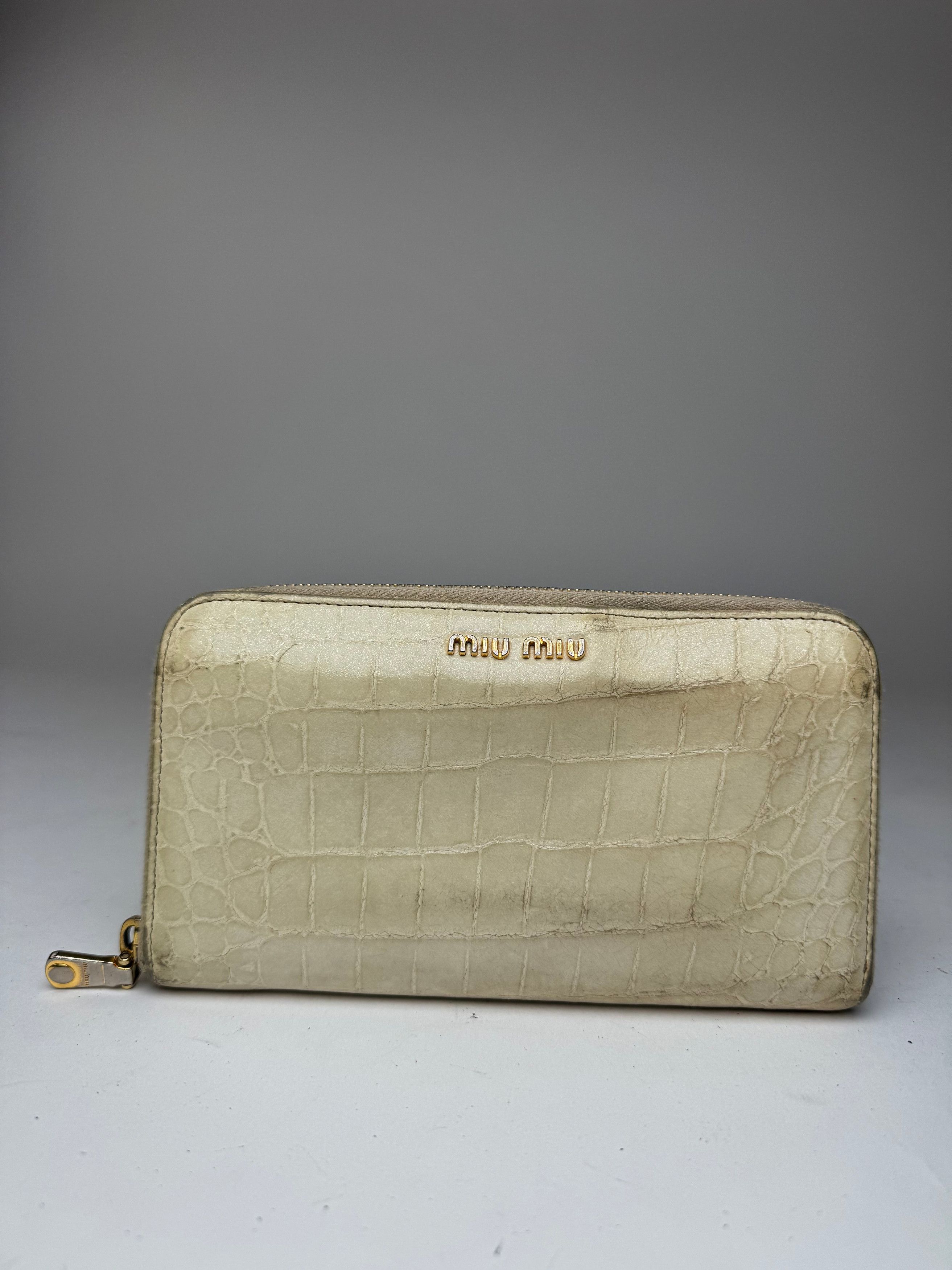 Miu Miu Vintage Leather wallet white Size ONE SIZE - 3 Thumbnail