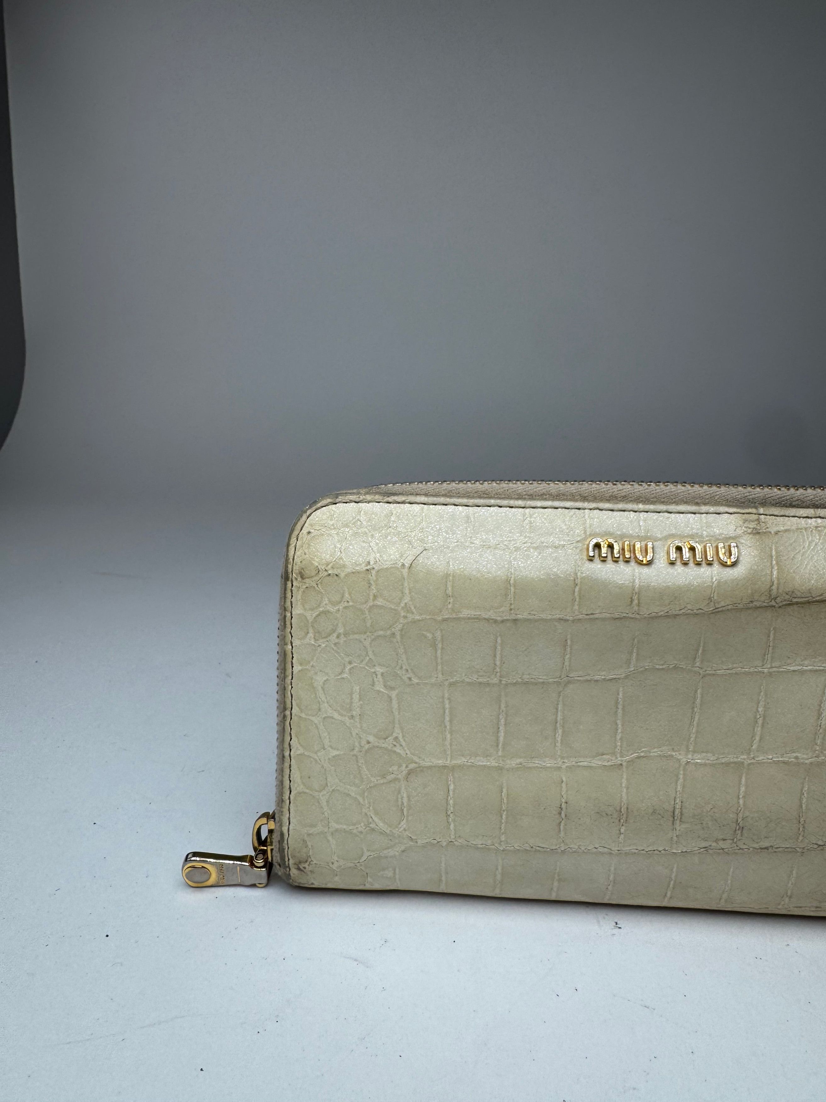 Miu Miu Vintage Leather wallet white Size ONE SIZE - 4 Thumbnail