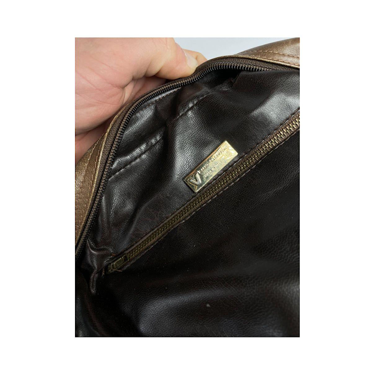 Mario Valentino Brown Leather Handbag Size ONE SIZE - 4 Thumbnail