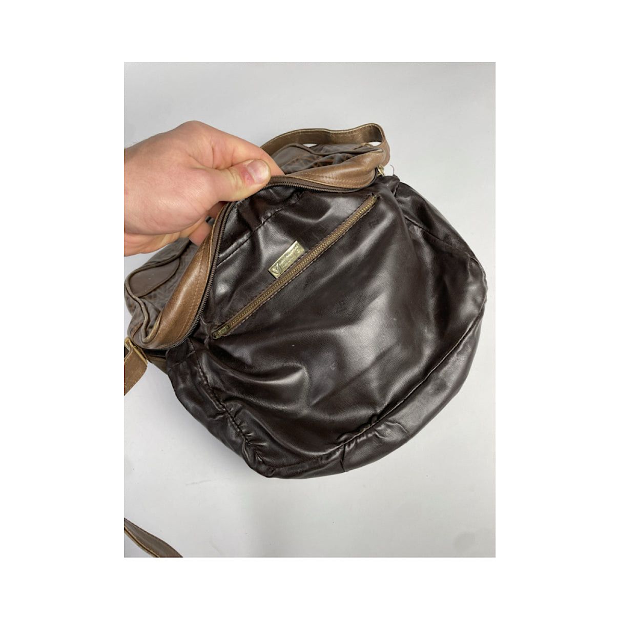Mario Valentino Brown Leather Handbag Size ONE SIZE - 3 Thumbnail