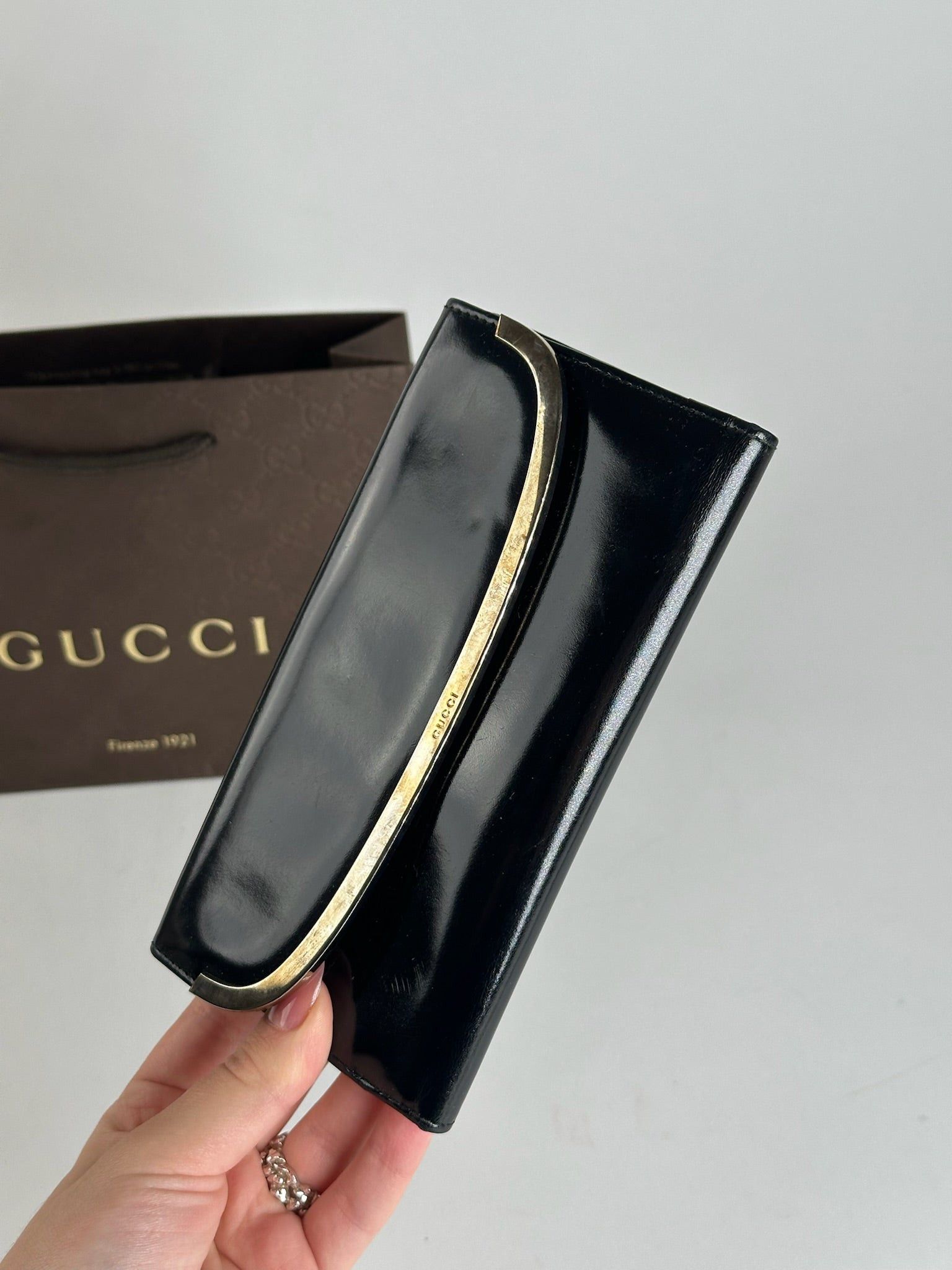 Gucci Vintage Patent Leather Wallet black Size ONE SIZE - 13 Thumbnail