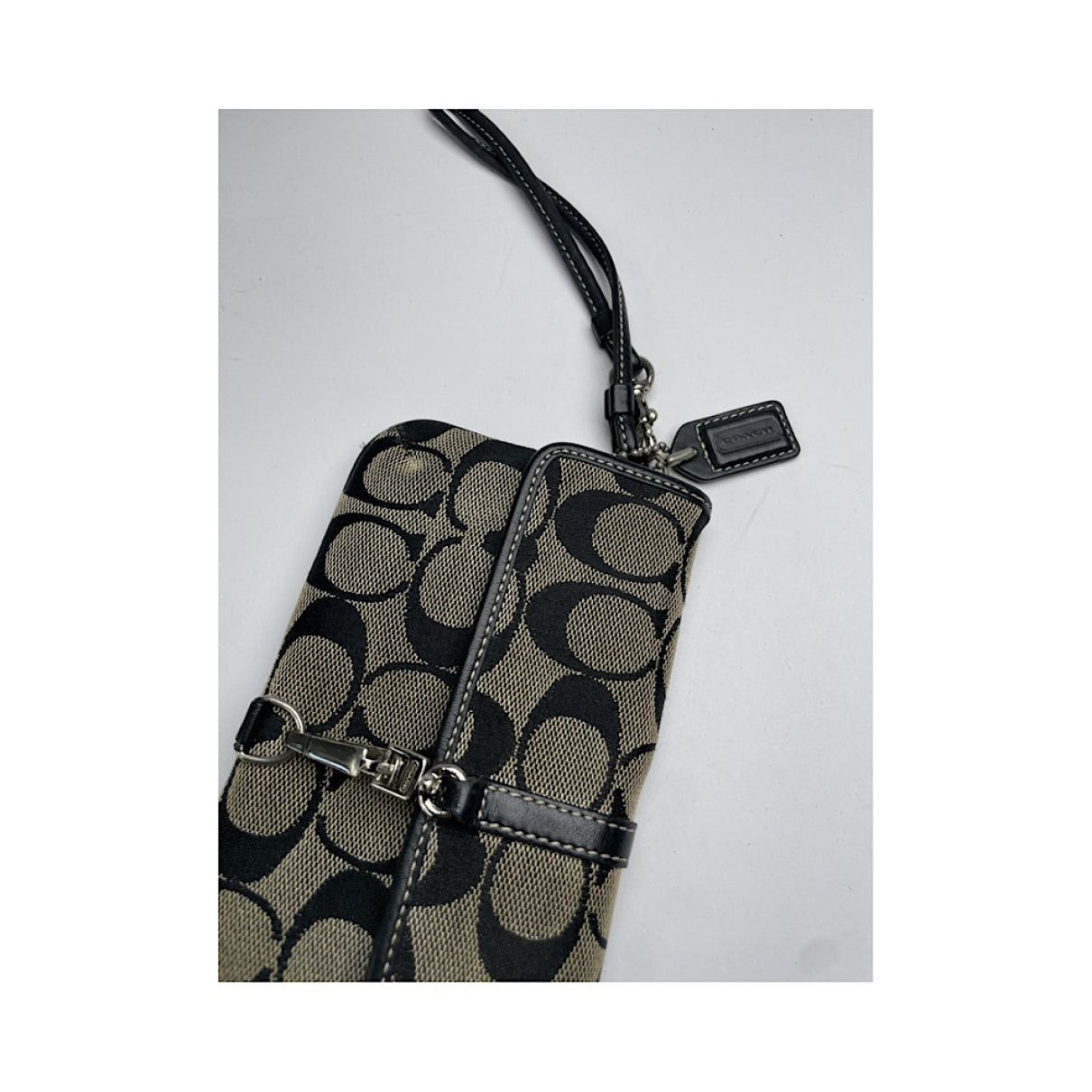 Coach Signature Sufflette Black Cotton Clutch Bag Size ONE SIZE - 5 Thumbnail