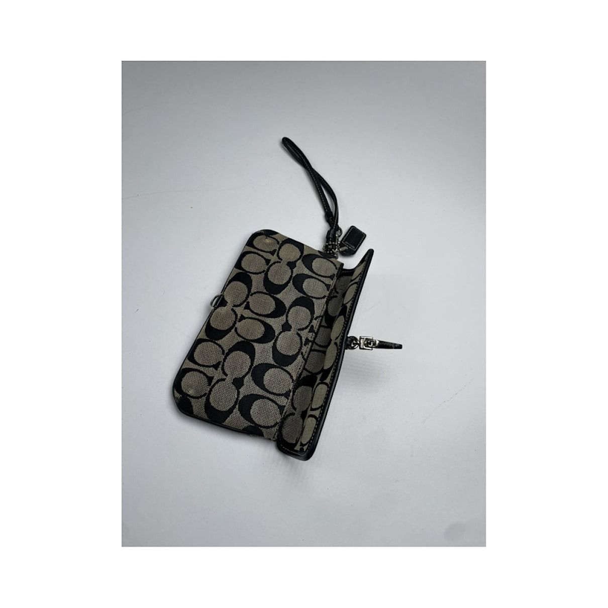 Coach Signature Sufflette Black Cotton Clutch Bag Size ONE SIZE - 4 Thumbnail