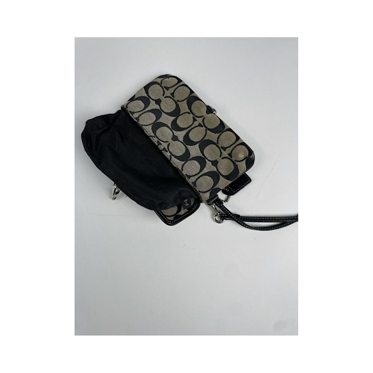 Coach Signature Sufflette Black Cotton Clutch Bag Size ONE SIZE - 3 Thumbnail