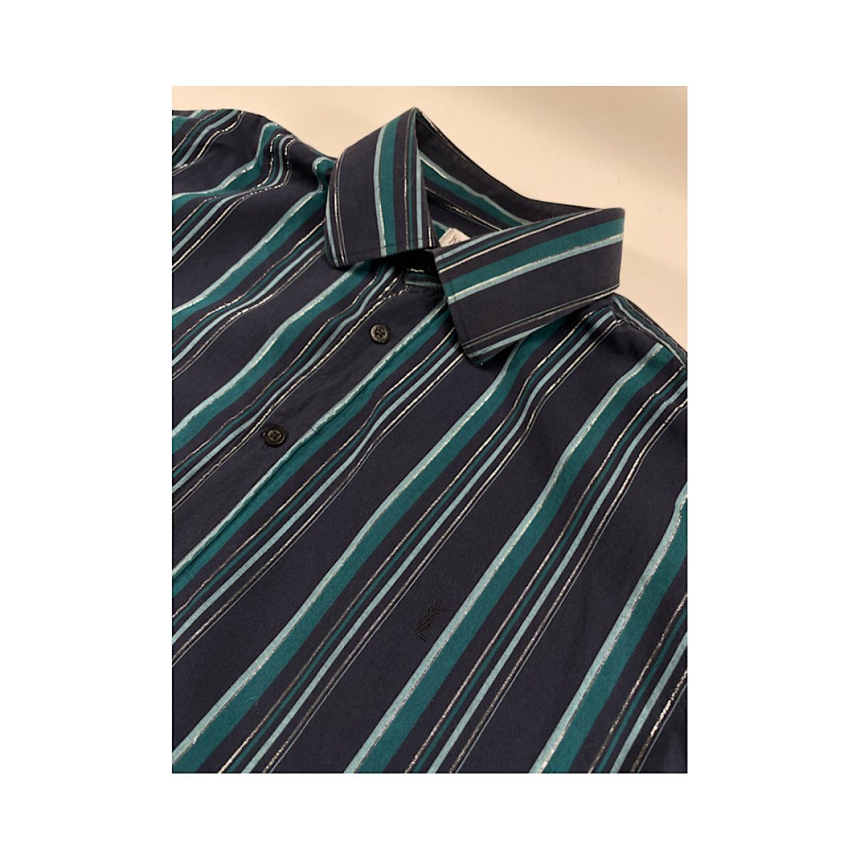 Yves Saint Laurent Black Cotton Shirt Size L / US 10 / IT 46 - 4 Thumbnail