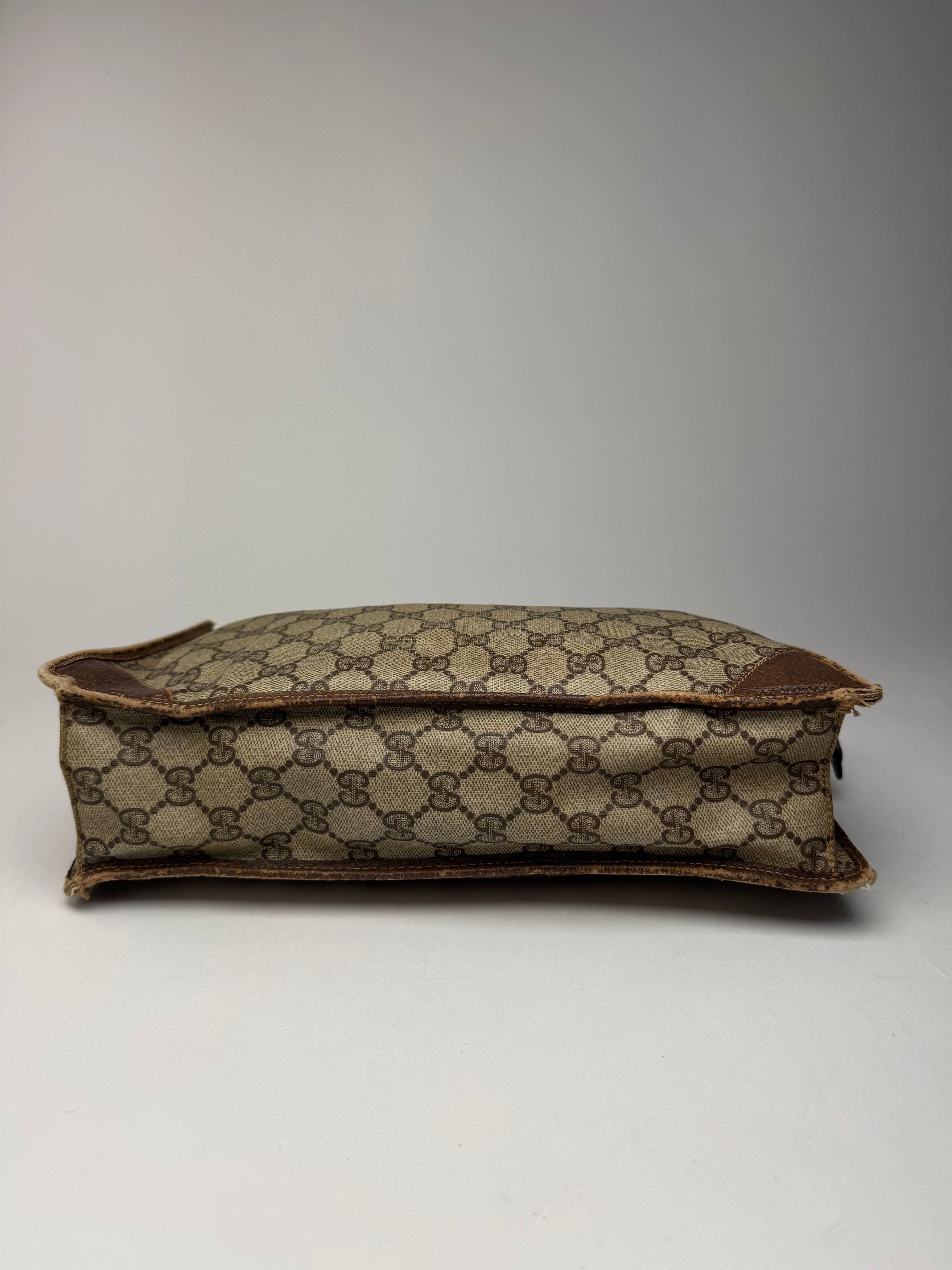 Gucci Vintage Ophidia monogram leather clutch brown grey Size ONE SIZE - 12 Thumbnail
