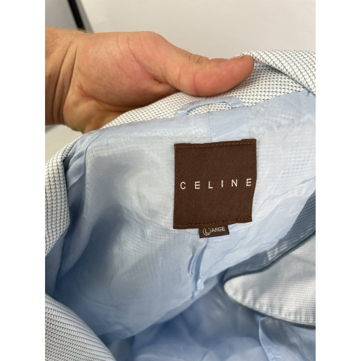 Celine Turquoise Silk Trench Coat Size L / US 10 / IT 46 - 5 Thumbnail