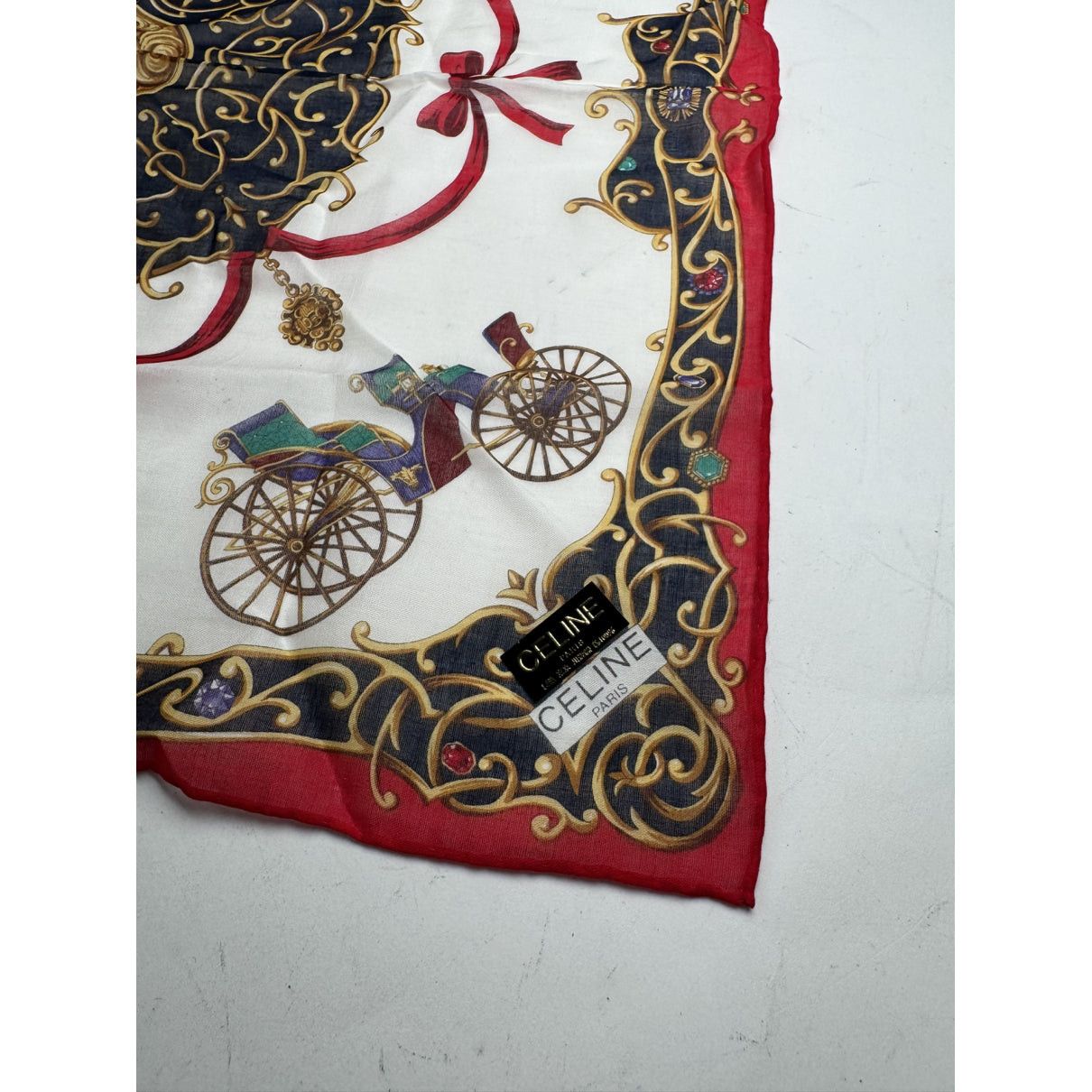 Celine Black Silk Scarf Size ONE SIZE - 3 Thumbnail