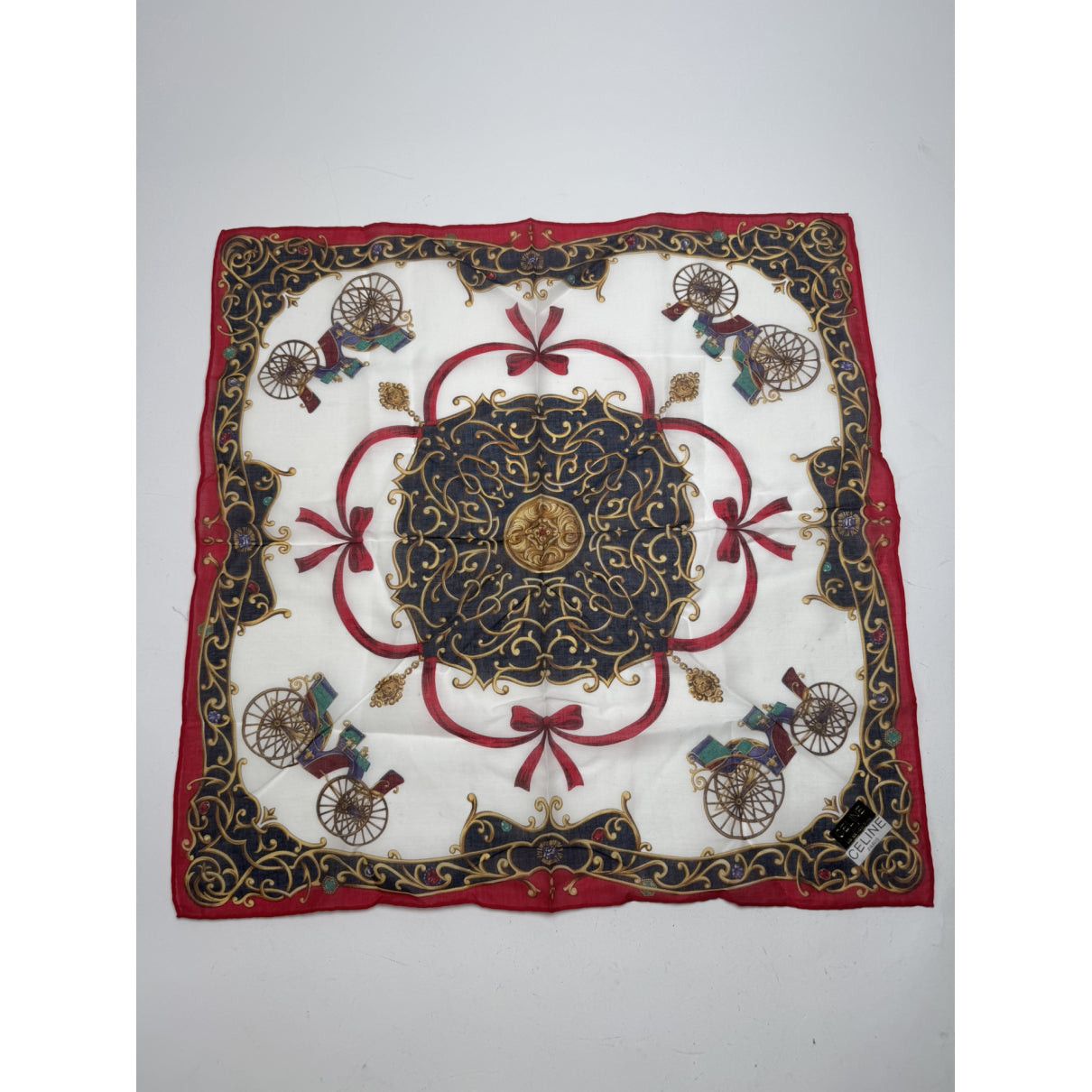 Celine Black Silk Scarf Size ONE SIZE - 5 Thumbnail