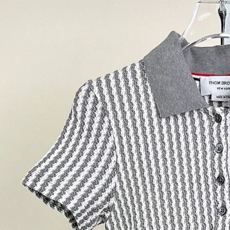 Thom Browne Thom Browne Gray and White Striped Casual Dress - dmc Size US 28 / EU 44 - 3 Thumbnail