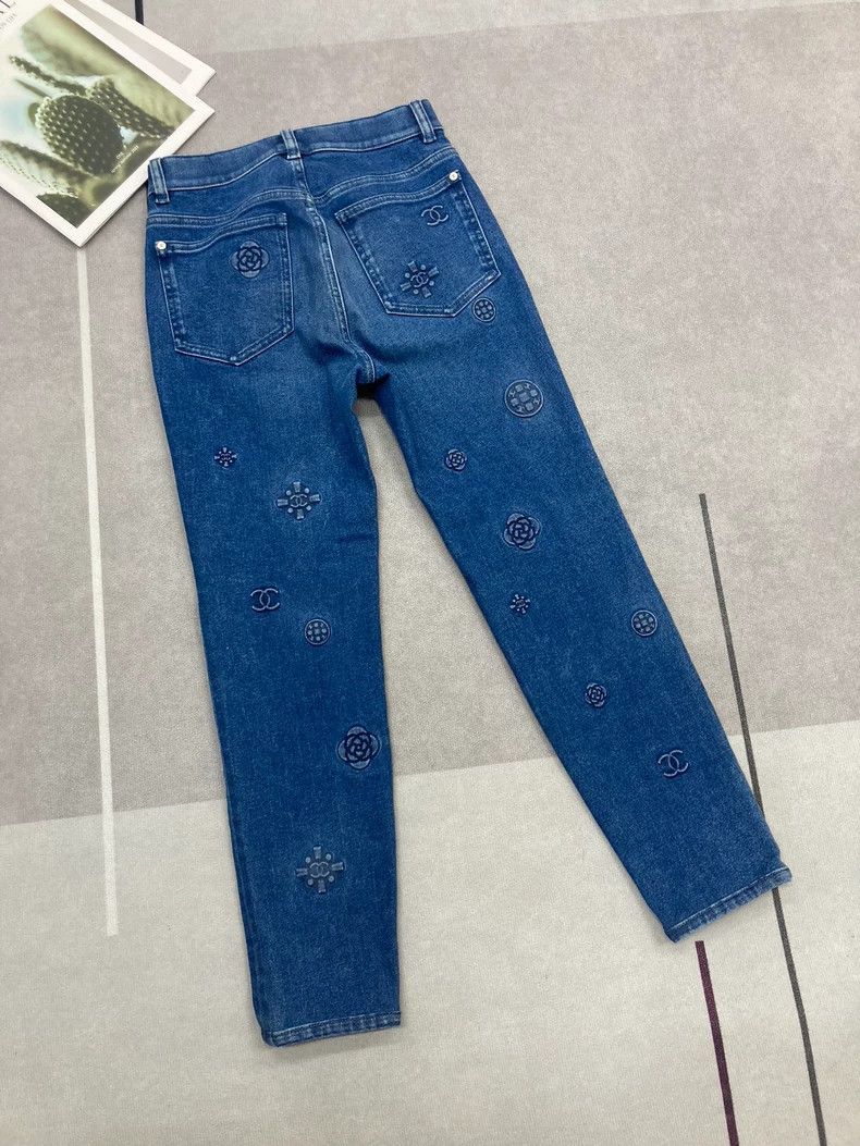Chanel Chanel Blue Embroidered Logo Denim Jeans - dmc Size US 30 / EU 46 - 4 Thumbnail