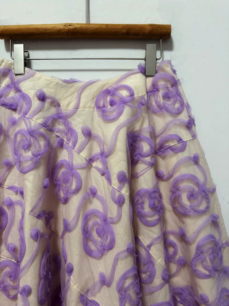 Comme des Garcons CDG Tricot Mesh Flower A-Line Skirt - dmc Size US 30 / EU 46 - 4 Thumbnail