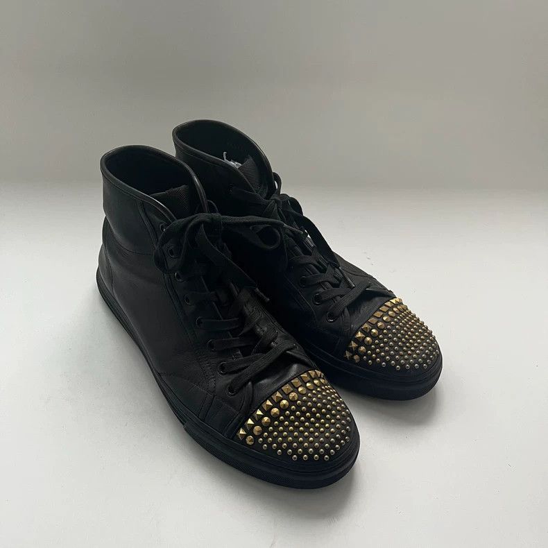 Balenciaga Black Studded High-Top Leather Shoes - dmc Size US 10 / EU 43 - 2 Thumbnail