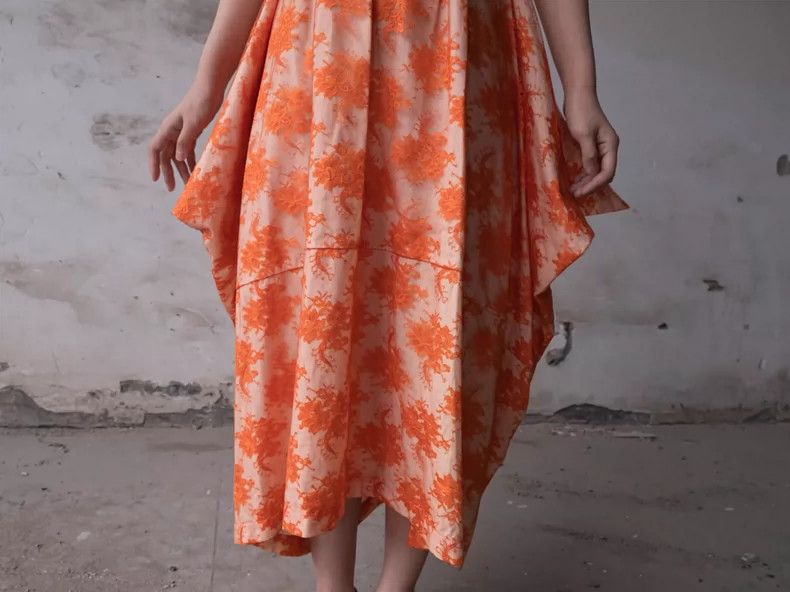 Comme des Garcons COMME des GARCONS Orange Embroidered Dress - dmc Size US 30 / EU 46 - 7 Thumbnail