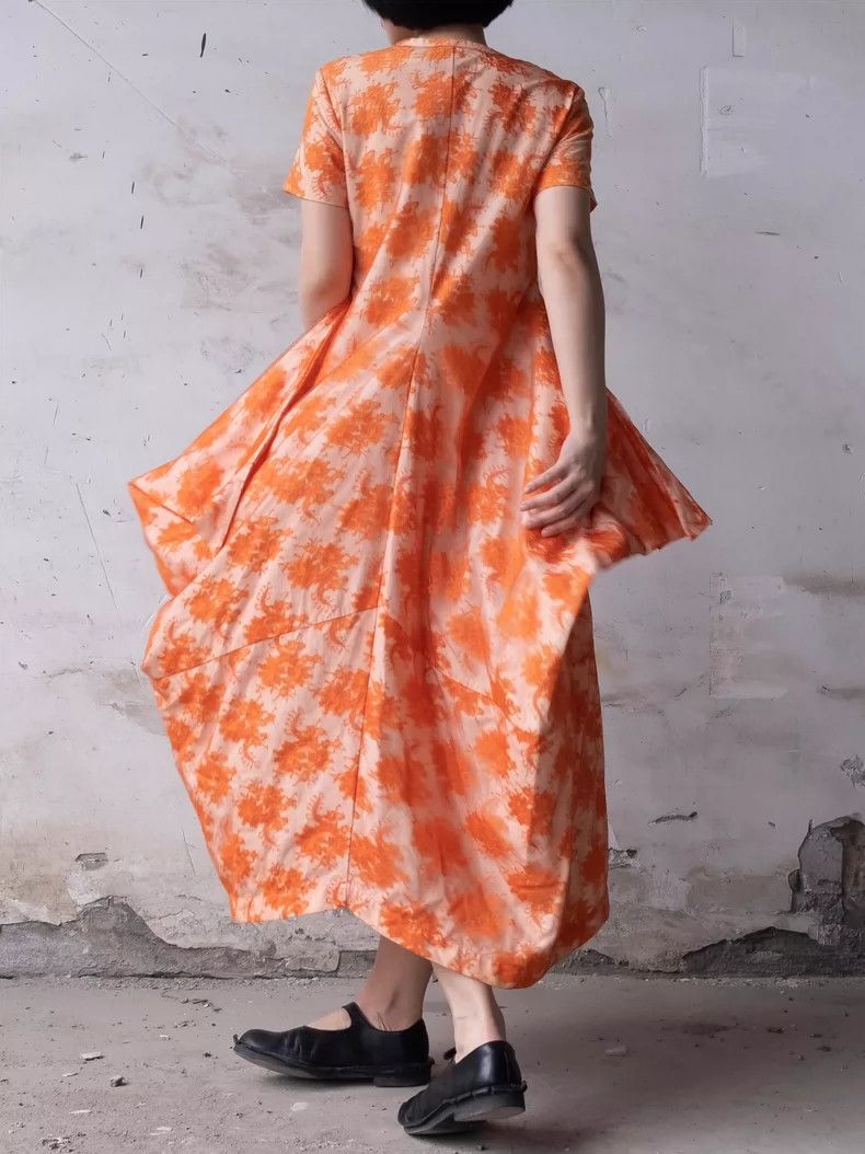 Comme des Garcons COMME des GARCONS Orange Embroidered Dress - dmc Size US 30 / EU 46 - 4 Thumbnail