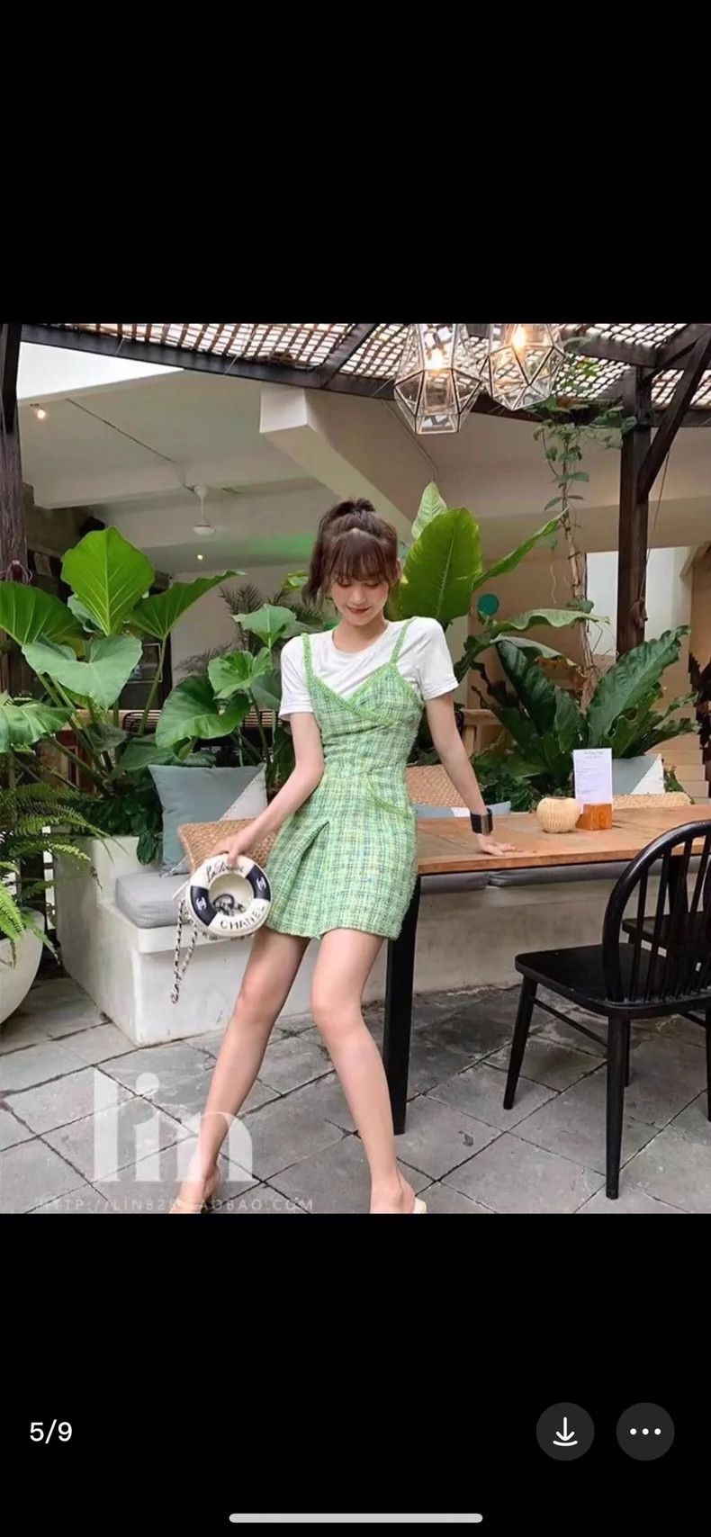 Chanel Chanel Green Yellow Plaid Knit Sling Jumpsuit - dmc Size US 30 / EU 46 - 6 Thumbnail
