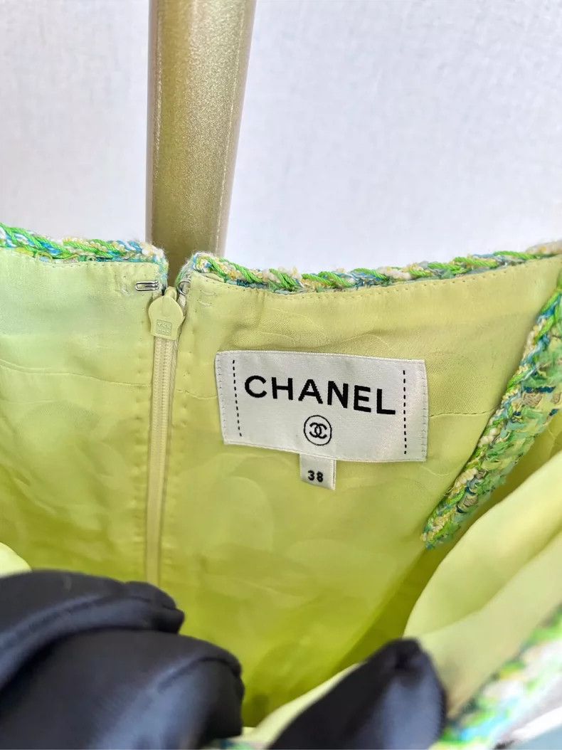 Chanel Chanel Green Yellow Plaid Knit Sling Jumpsuit - dmc Size US 30 / EU 46 - 2 Thumbnail